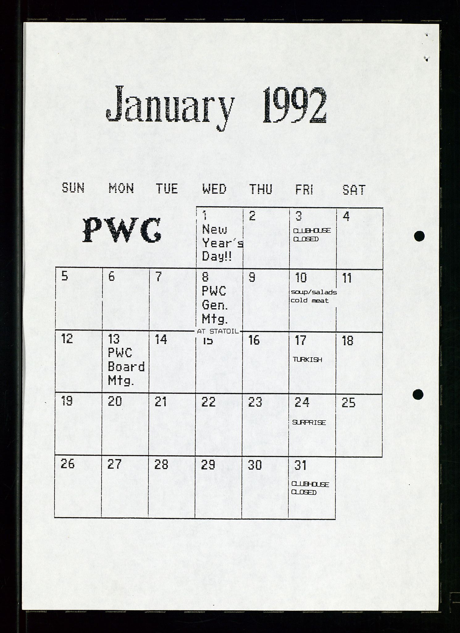 PA 1547 - Petroleum Wives Club, AV/SAST-A-101974/X/Xa/L0003: Newsletter, 1988-1994