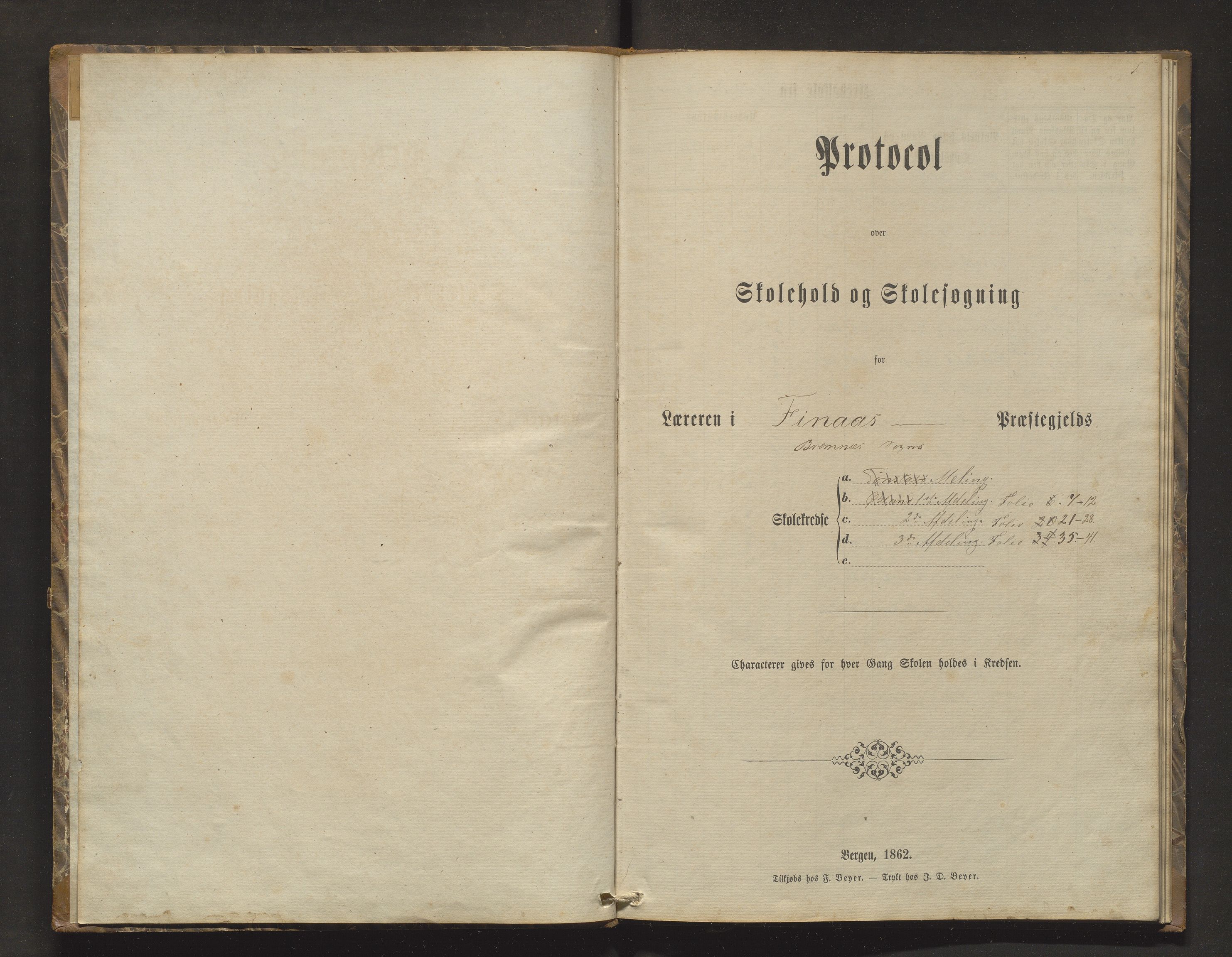 Bremnes kommune. Barneskulane, IKAH/1220-231/F/Fd/L0004: Skuleprotokoll for Meling skule, 1865-1872