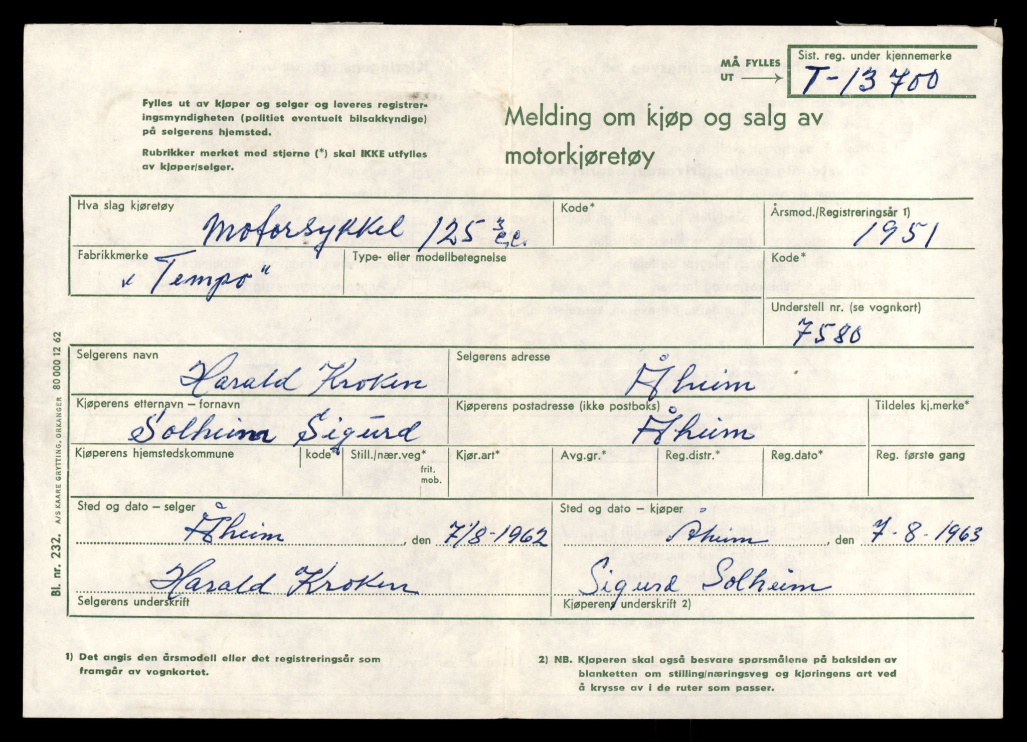 Møre og Romsdal vegkontor - Ålesund trafikkstasjon, AV/SAT-A-4099/F/Fe/L0040: Registreringskort for kjøretøy T 13531 - T 13709, 1927-1998, s. 2889