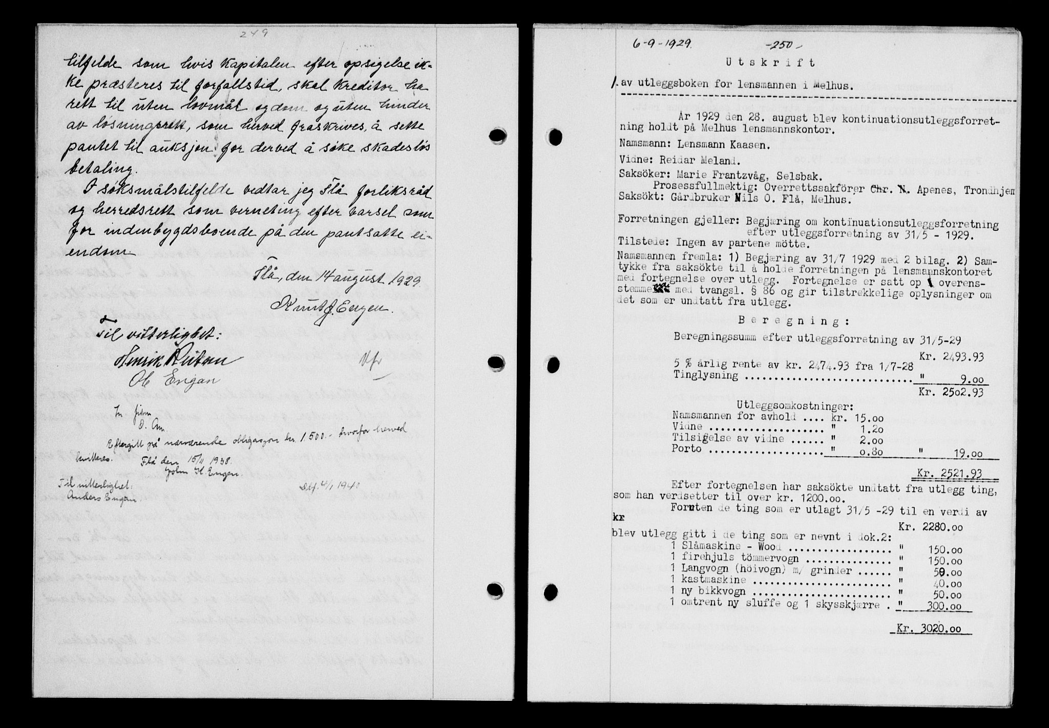 Gauldal sorenskriveri, SAT/A-0014/1/2/2C/L0038: Pantebok nr. 39, 1929-1930, Tingl.dato: 06.09.1929