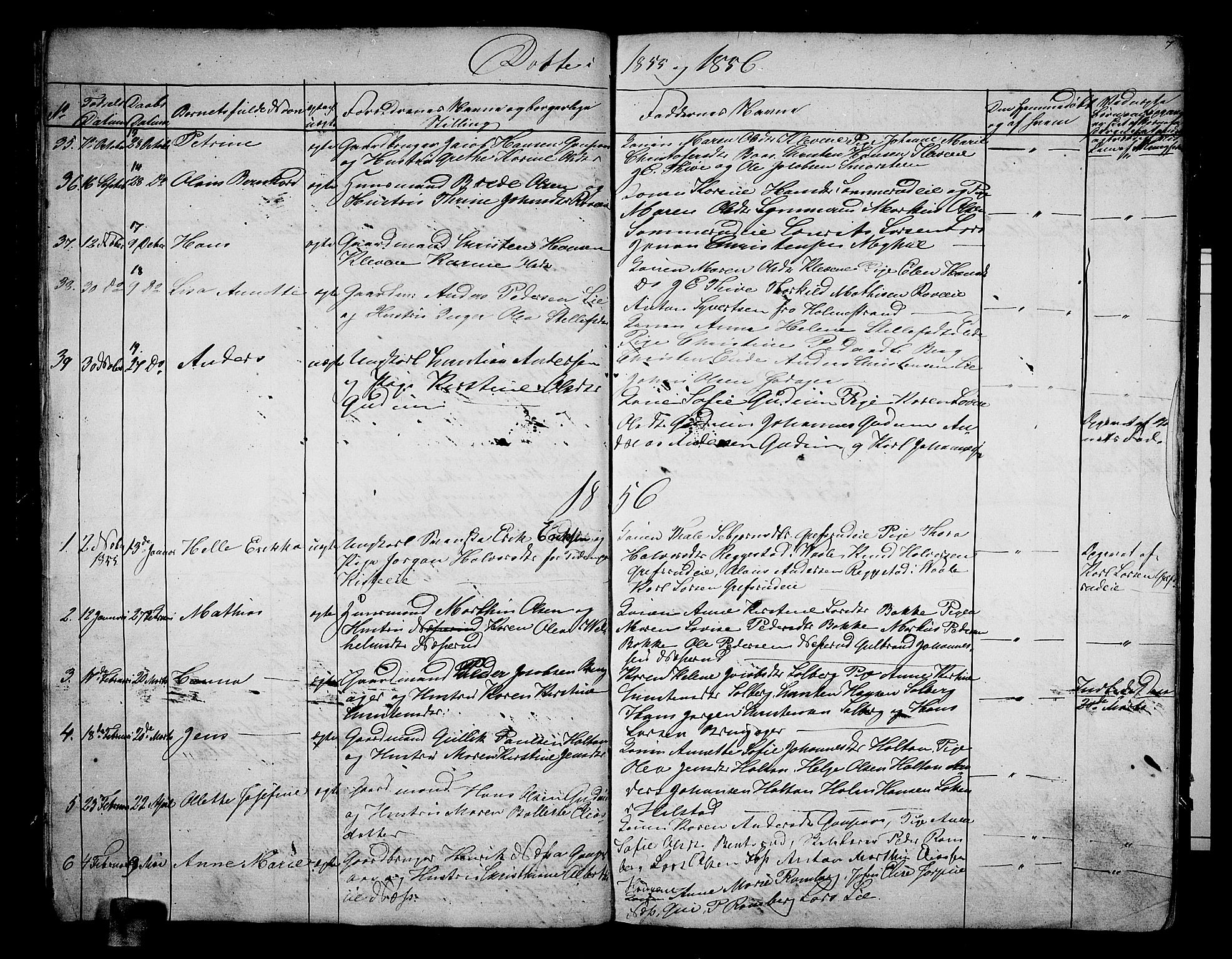 Botne kirkebøker, AV/SAKO-A-340/G/Ga/L0001: Klokkerbok nr. I 1, 1854-1867, s. 7