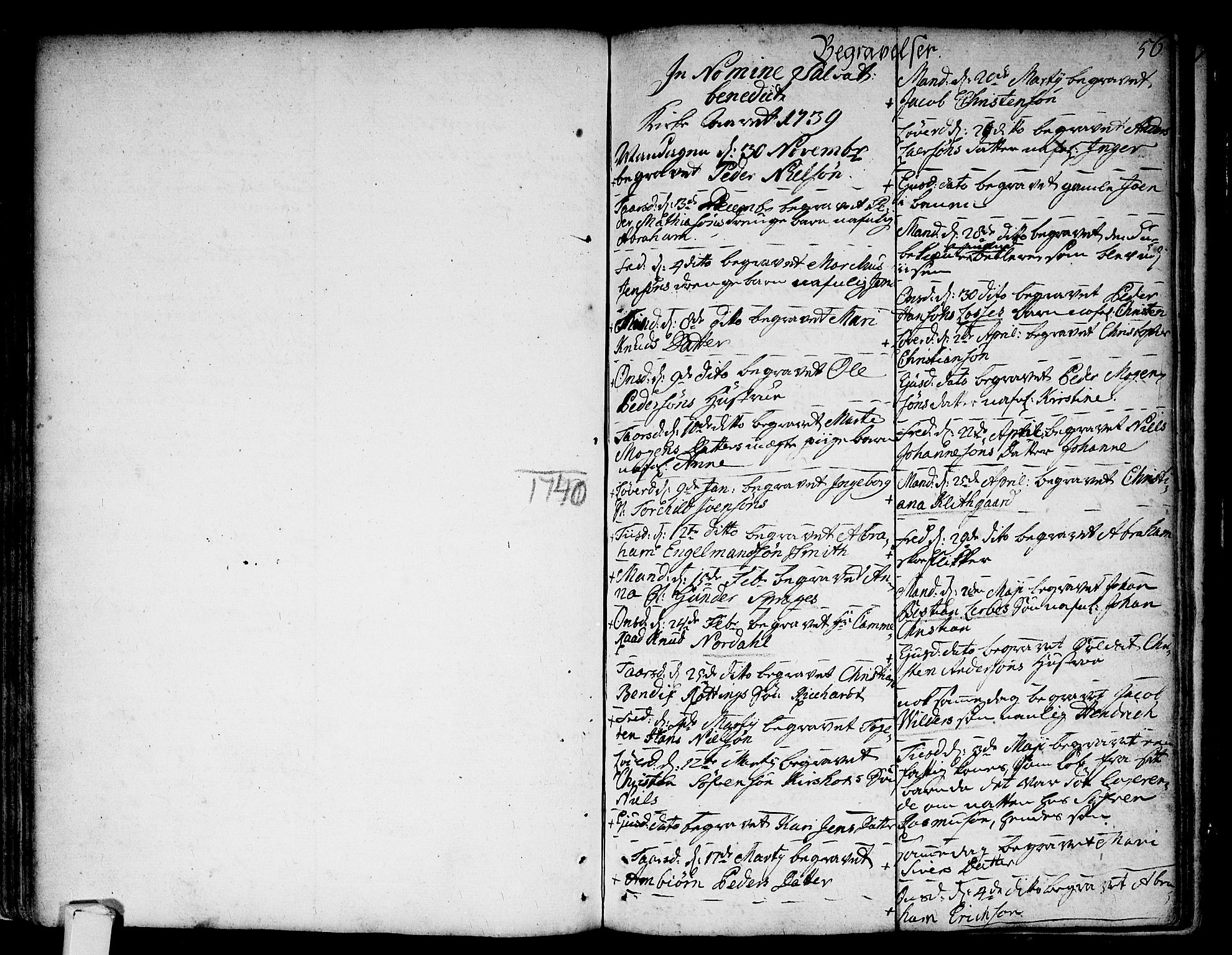 Strømsø kirkebøker, AV/SAKO-A-246/F/Fa/L0007: Ministerialbok nr. I 7, 1739-1751, s. 56