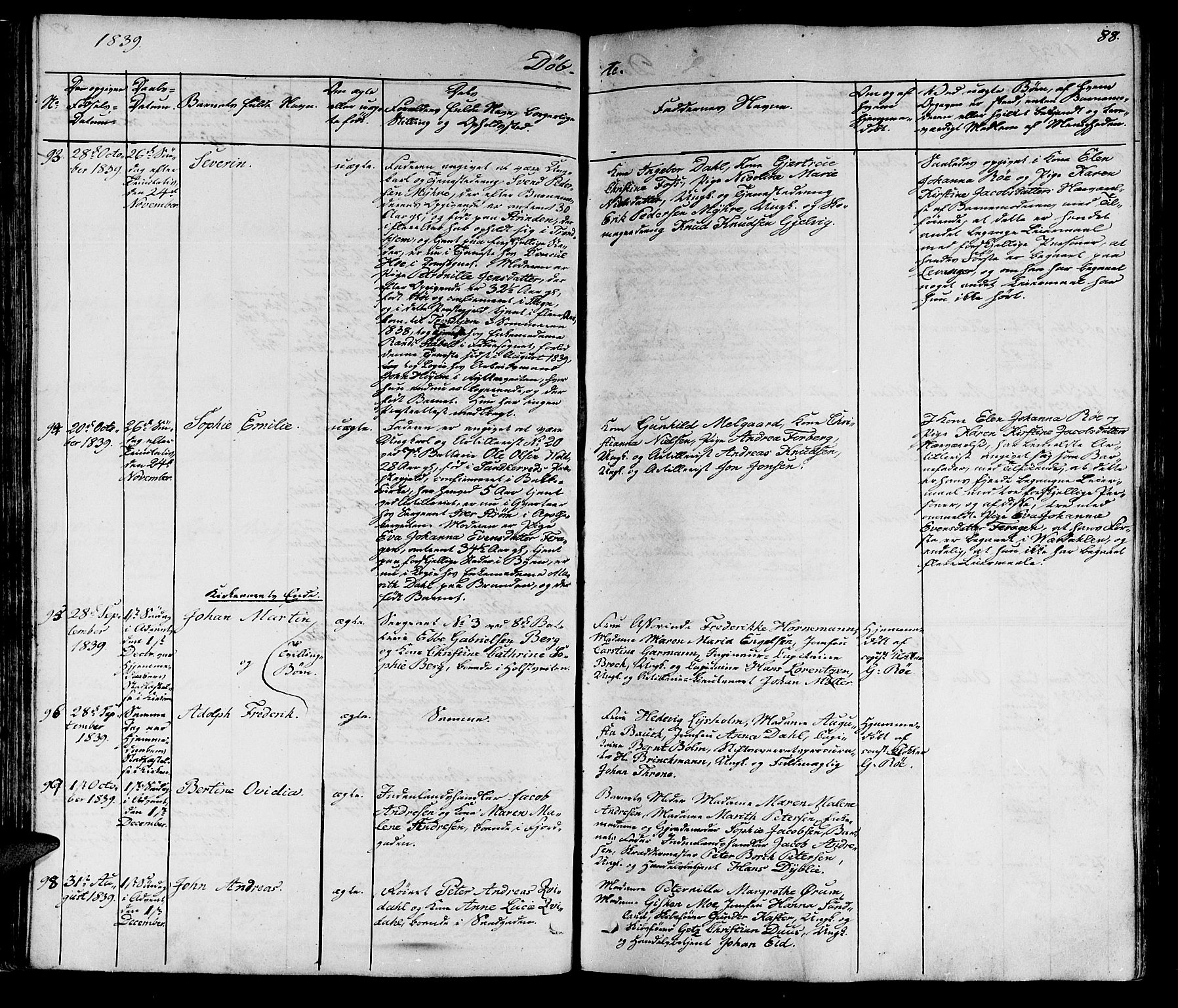 Ministerialprotokoller, klokkerbøker og fødselsregistre - Sør-Trøndelag, AV/SAT-A-1456/602/L0136: Klokkerbok nr. 602C04, 1833-1845, s. 88