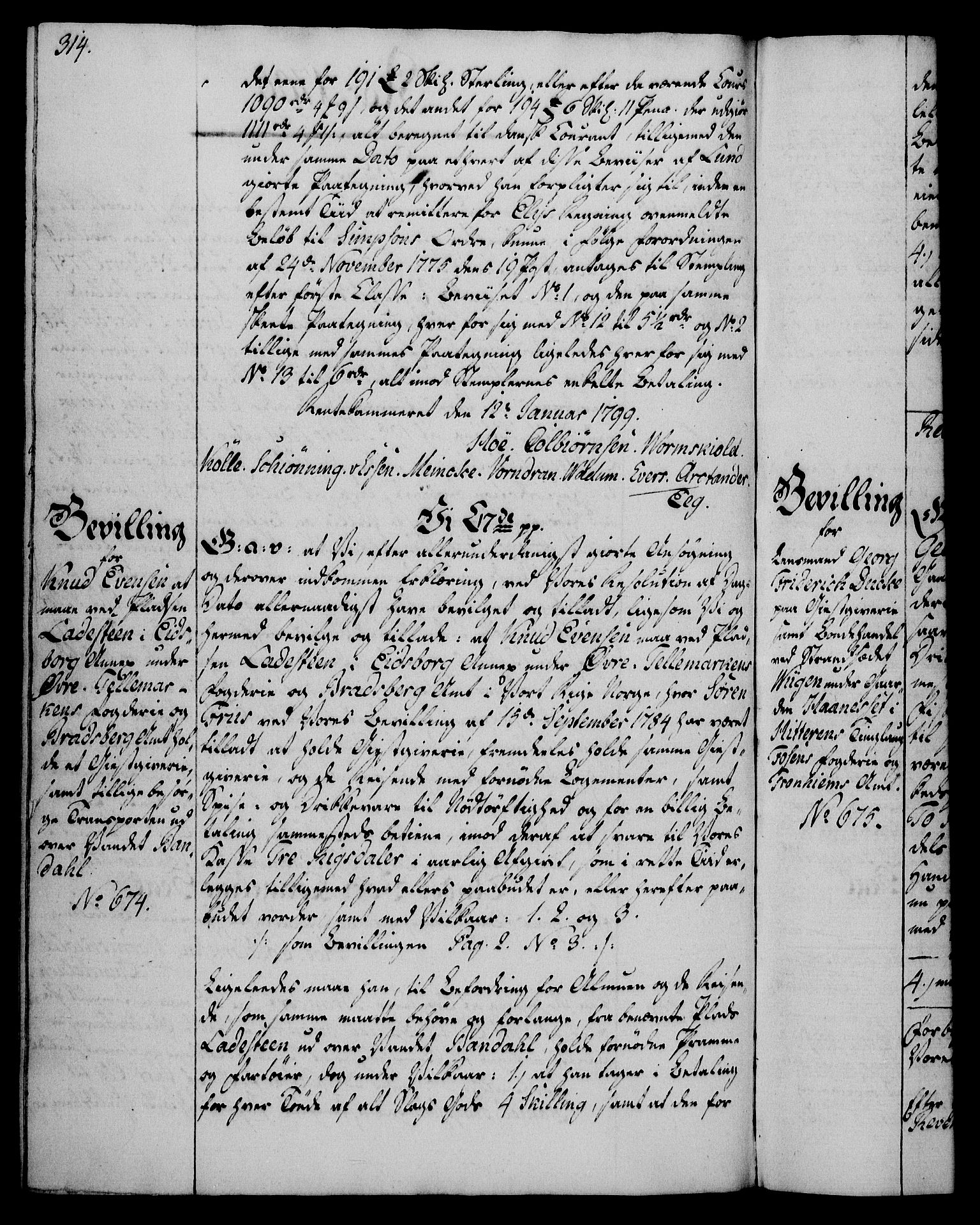 Rentekammeret, Kammerkanselliet, RA/EA-3111/G/Gg/Gga/L0016: Norsk ekspedisjonsprotokoll med register (merket RK 53.16), 1794-1800, s. 314