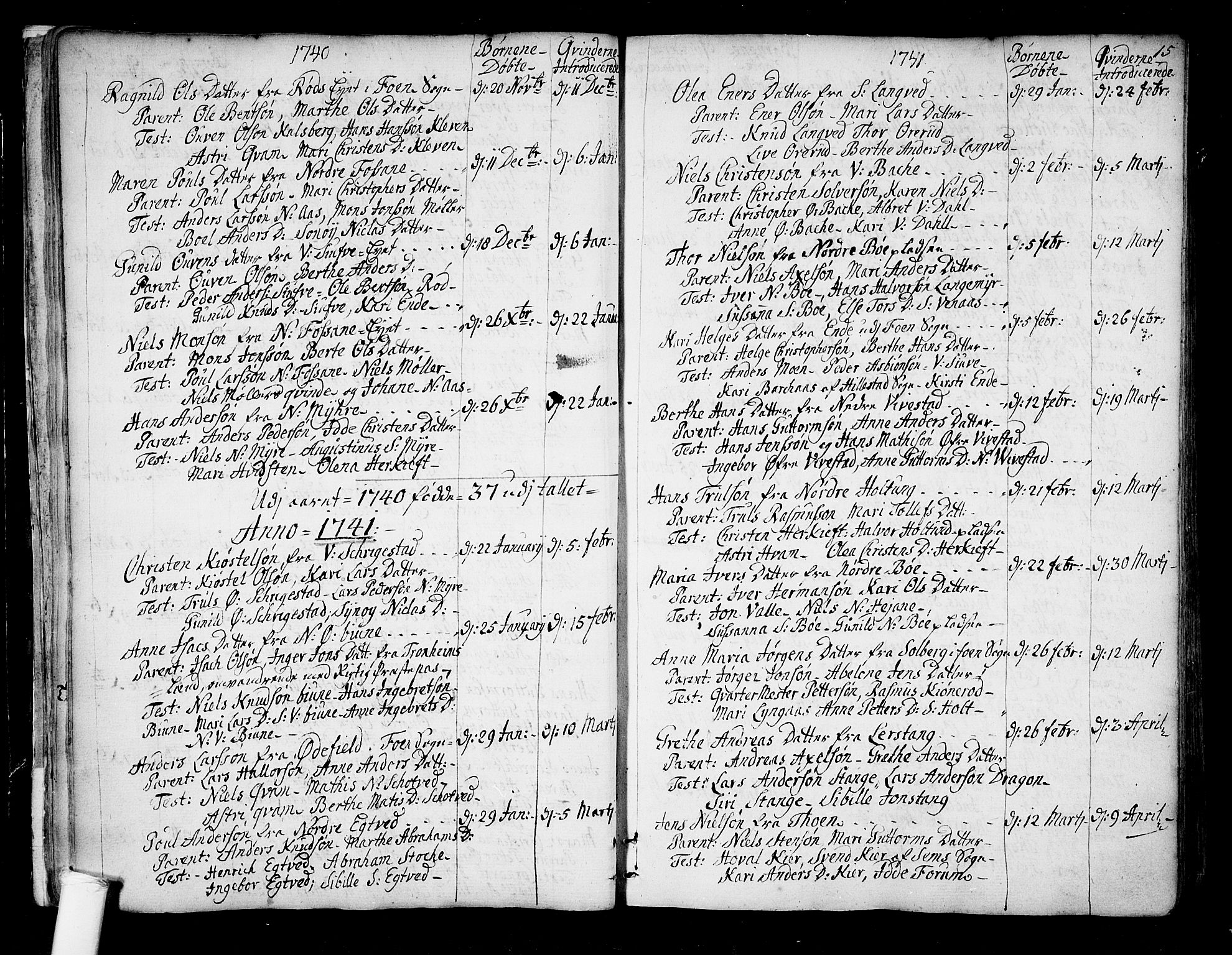Ramnes kirkebøker, SAKO/A-314/F/Fa/L0001: Ministerialbok nr. I 1, 1732-1774, s. 15