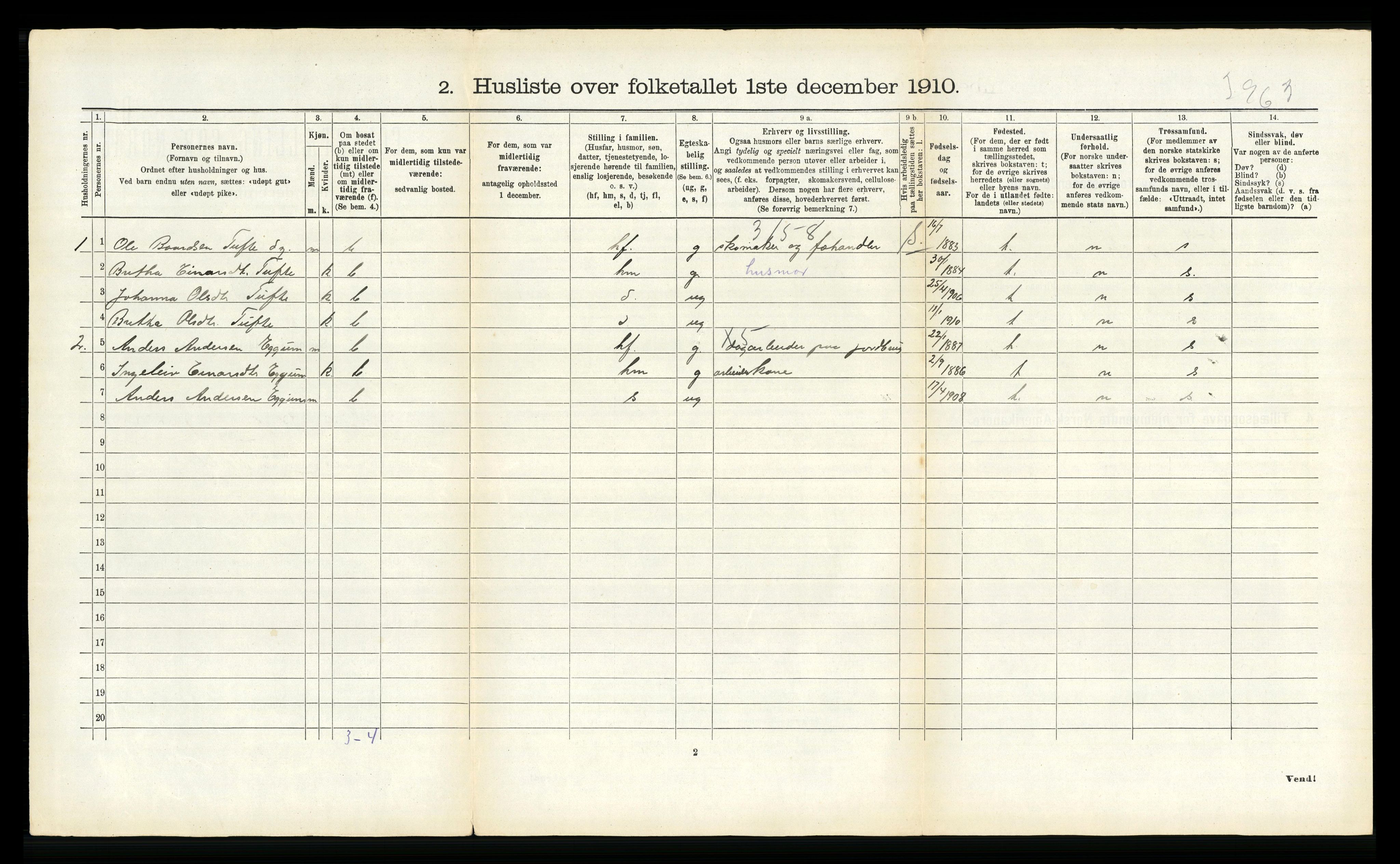 RA, Folketelling 1910 for 1423 Borgund herred, 1910, s. 204