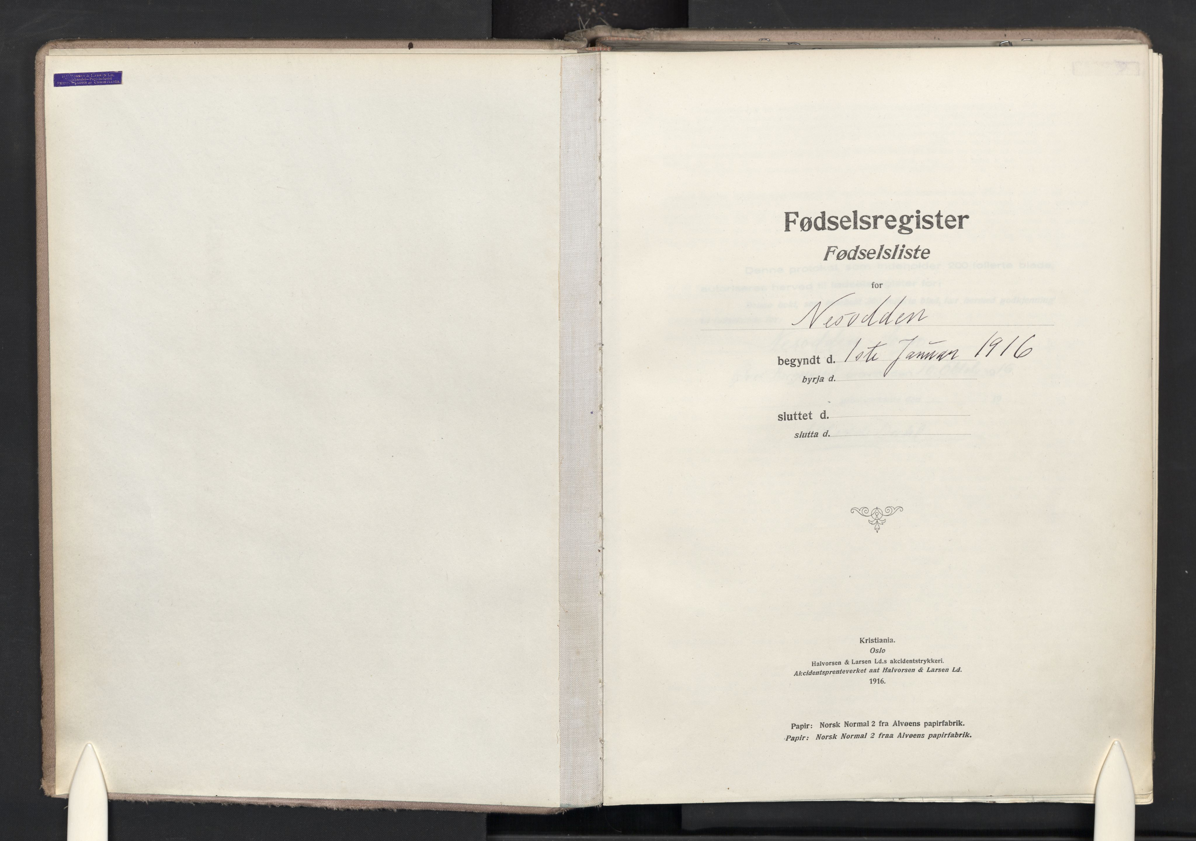 Nesodden prestekontor Kirkebøker, SAO/A-10013/J/Ja/L0001: Fødselsregister nr. 1, 1916-1946