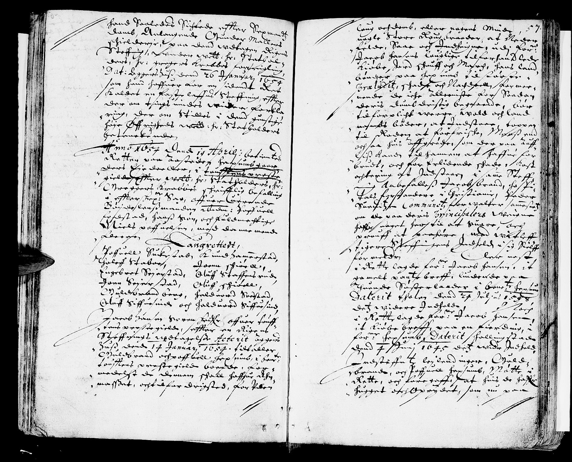 Hadeland, Land og Valdres sorenskriveri, SAH/TING-028/G/Gb/L0003: Tingbok, 1653-1655, s. 56b-57a