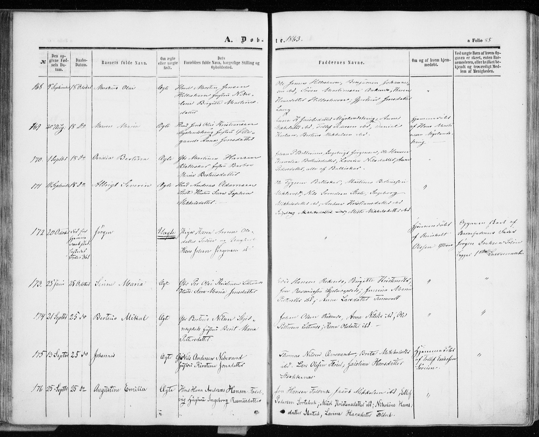 Ibestad sokneprestembete, AV/SATØ-S-0077/H/Ha/Haa/L0009kirke: Ministerialbok nr. 9, 1859-1868, s. 85