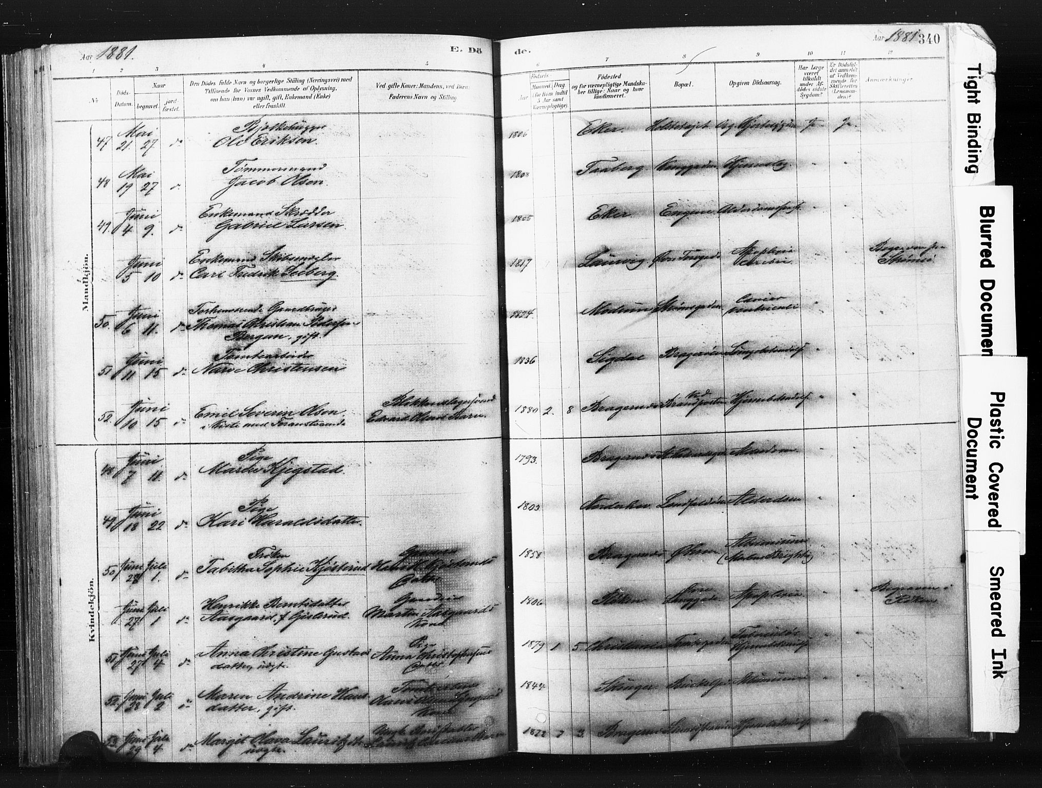 Bragernes kirkebøker, AV/SAKO-A-6/F/Fb/L0006b: Ministerialbok nr. II 6B, 1878-1885, s. 340