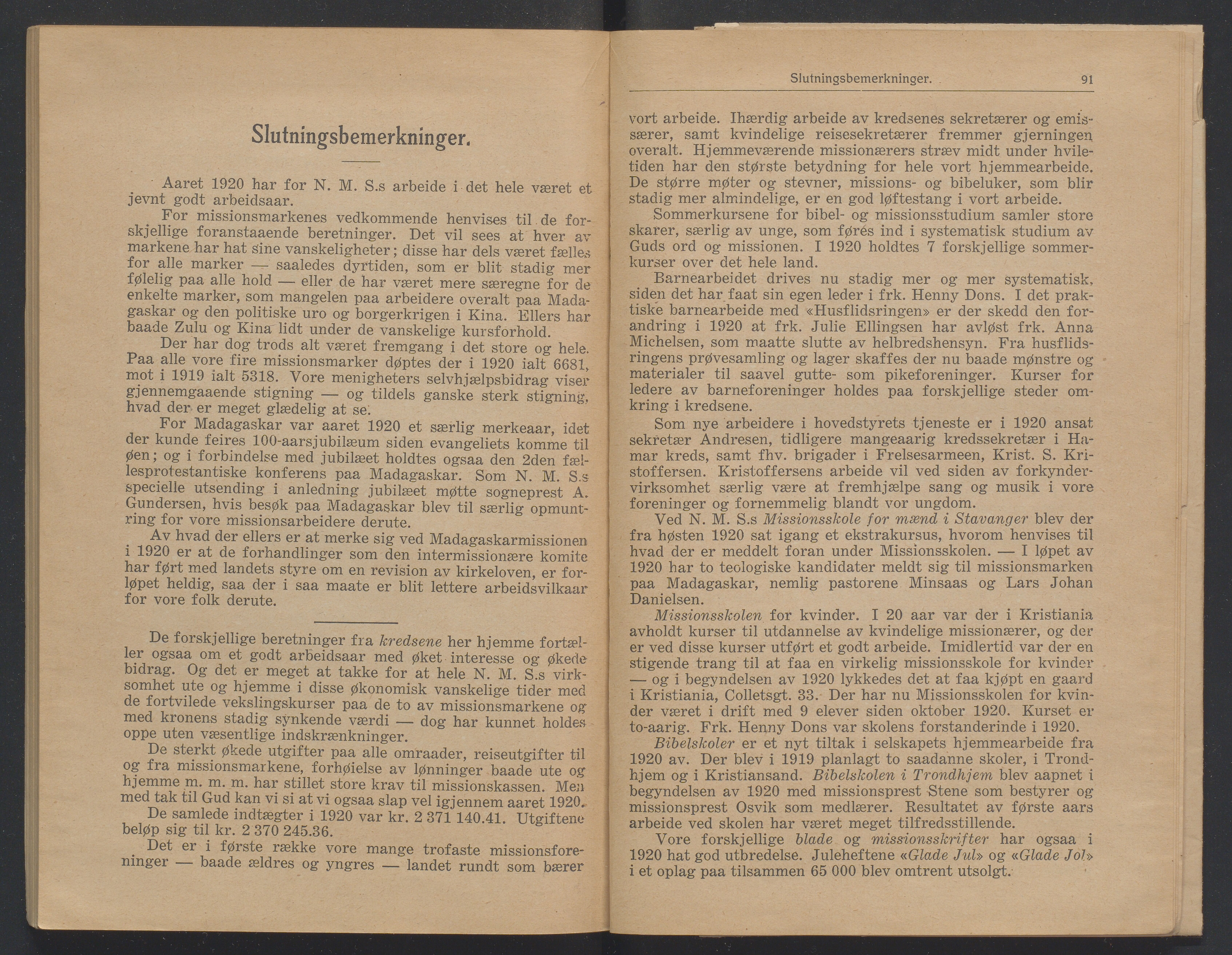 Det Norske Misjonsselskap - hovedadministrasjonen, VID/MA-A-1045/D/Db/Dba/L0342/0002: Beretninger, Bøker, Skrifter o.l   / Årsberetninger. Heftet. 79. , 1920, s. 90-91
