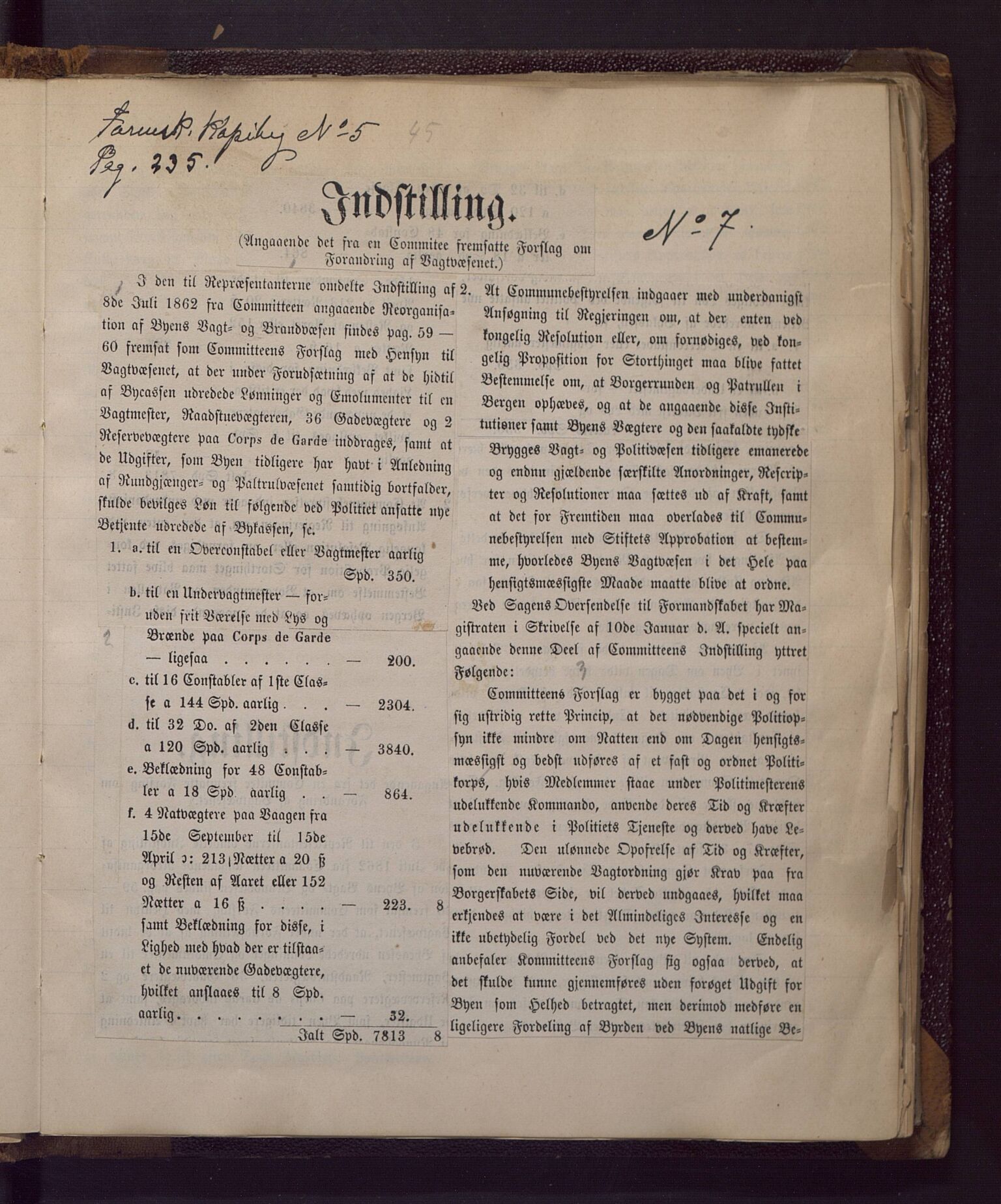 Bergen kommune. Formannskapet, BBA/A-0003/Ad/L0018: Bergens Kommuneforhandlinger, 1863
