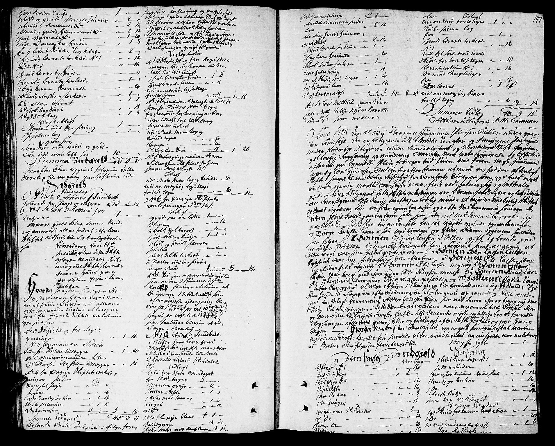 Nordmøre sorenskriveri, AV/SAT-A-4132/1/3/3A/L0019: Skifteprotokoll nr. 17, 1783-1787, s. 146b-147a