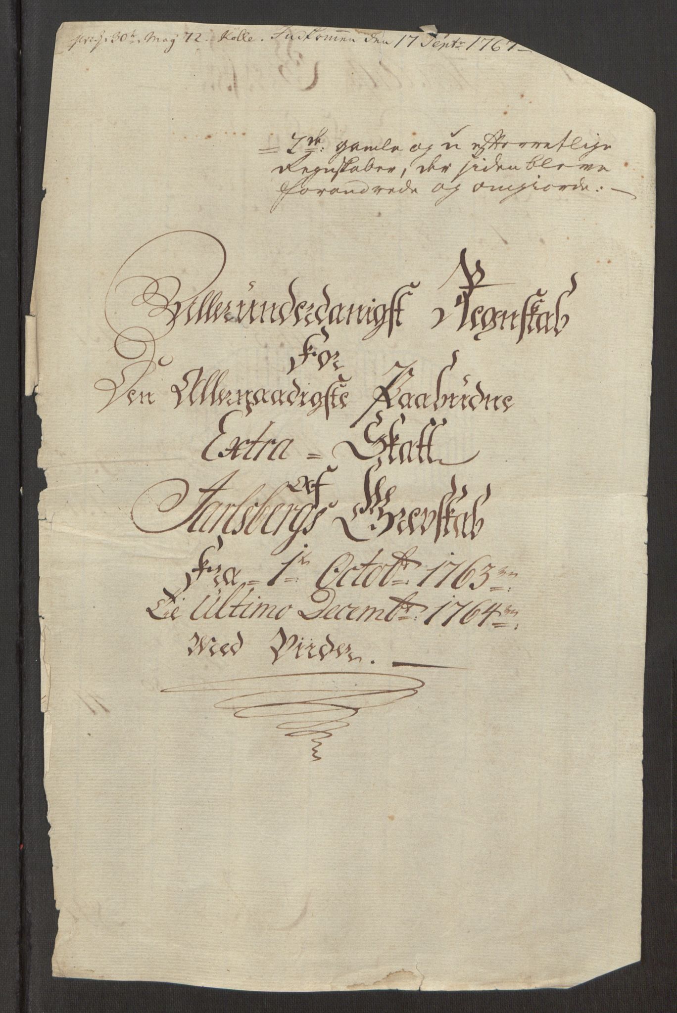 Rentekammeret inntil 1814, Reviderte regnskaper, Fogderegnskap, AV/RA-EA-4092/R32/L1960: Ekstraskatten Jarlsberg grevskap, 1762-1772, s. 44