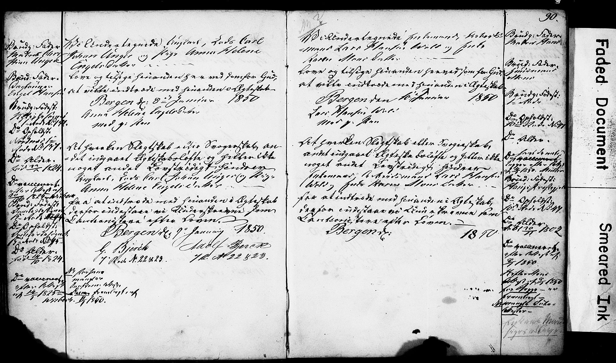 Domkirken sokneprestembete, SAB/A-74801: Forlovererklæringer nr. II.5.4, 1845-1852, s. 90