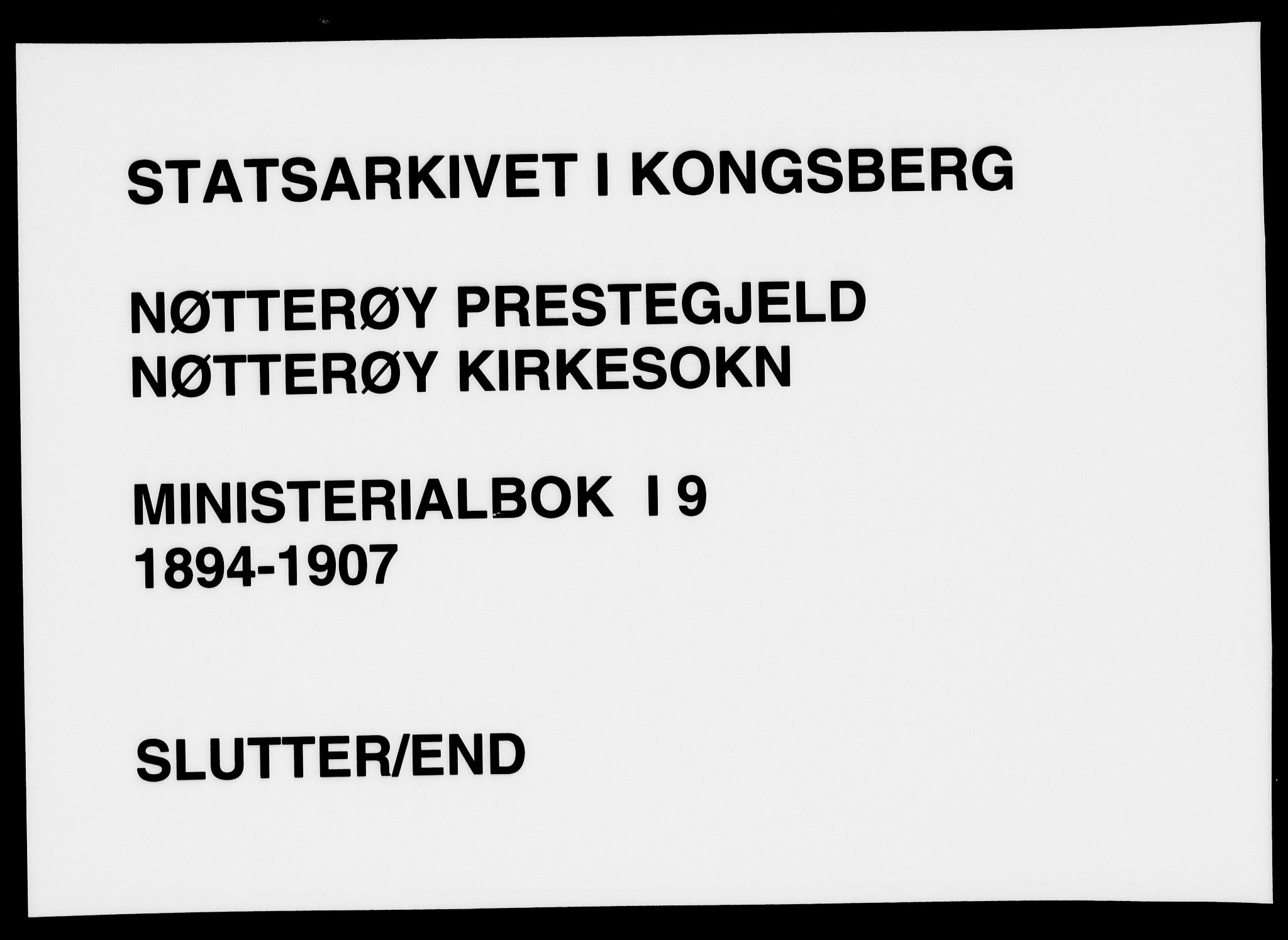 Nøtterøy kirkebøker, SAKO/A-354/F/Fa/L0009: Ministerialbok nr. I 9, 1894-1907