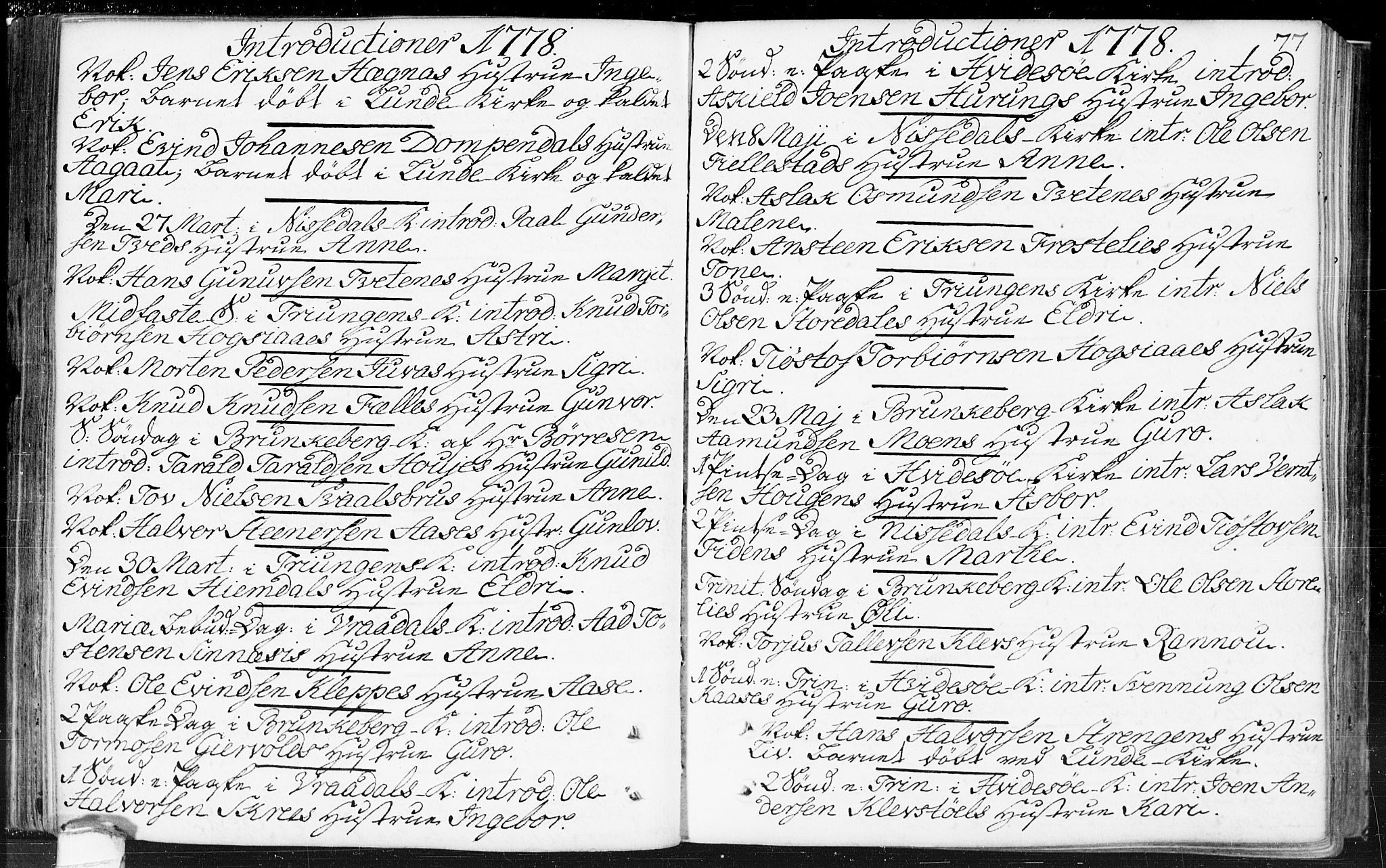 Kviteseid kirkebøker, AV/SAKO-A-276/F/Fa/L0002: Ministerialbok nr. I 2, 1773-1786, s. 77