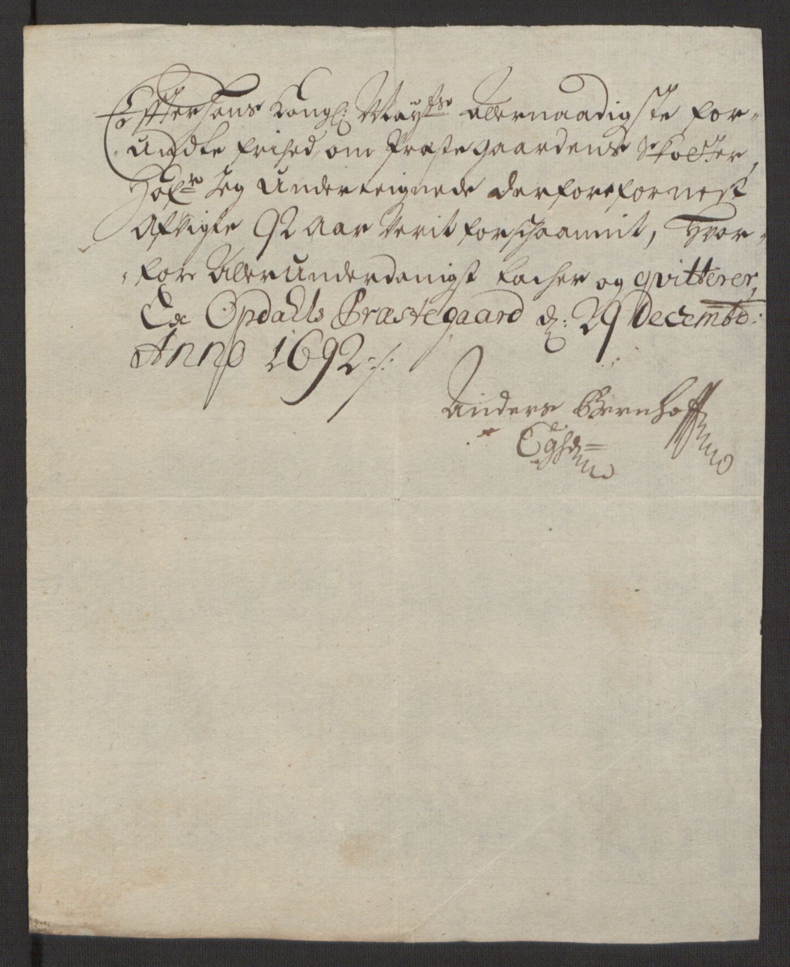 Rentekammeret inntil 1814, Reviderte regnskaper, Fogderegnskap, AV/RA-EA-4092/R58/L3937: Fogderegnskap Orkdal, 1691-1692, s. 353