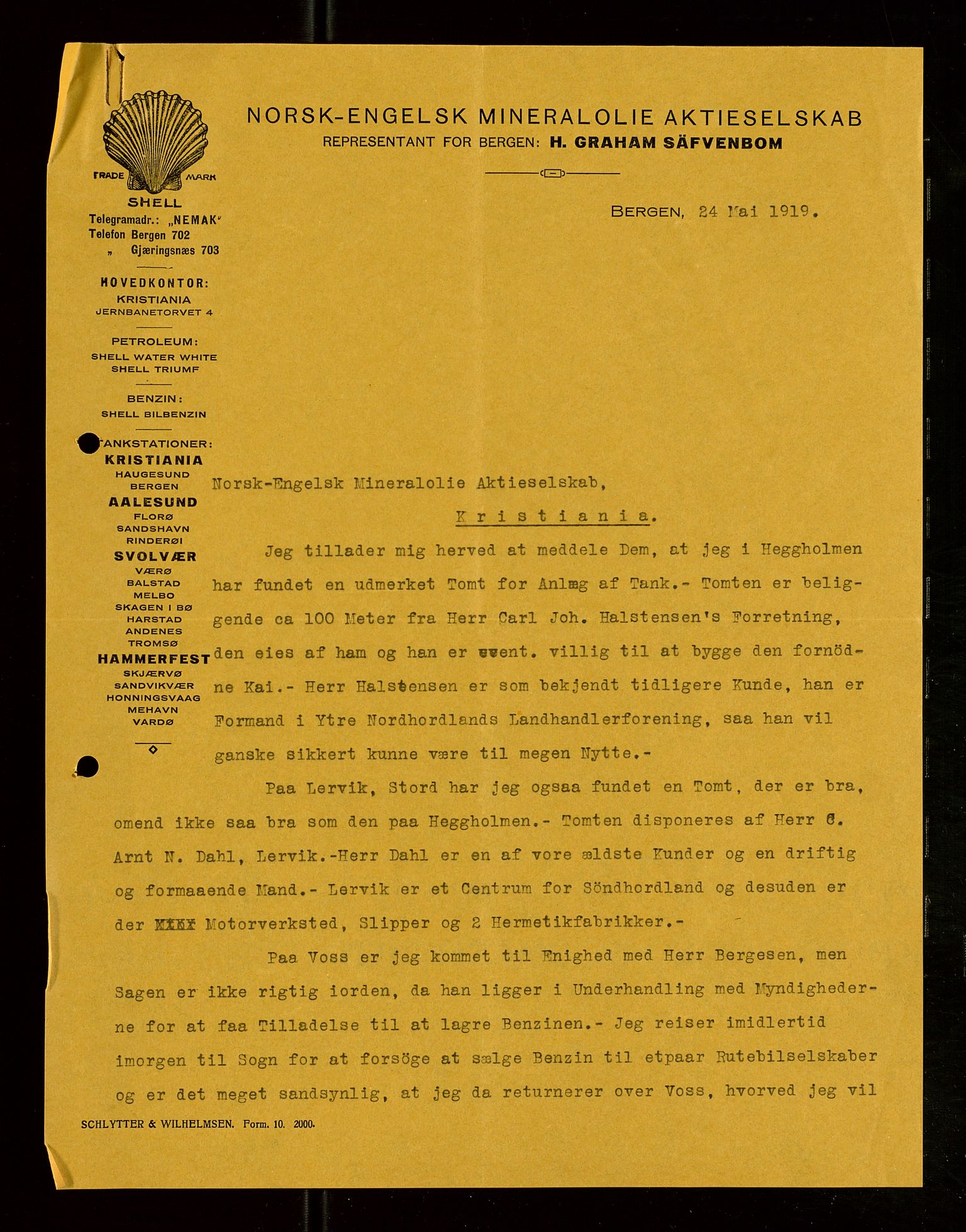 Pa 1521 - A/S Norske Shell, AV/SAST-A-101915/E/Ea/Eaa/L0007: Sjefskorrespondanse, 1919, s. 595