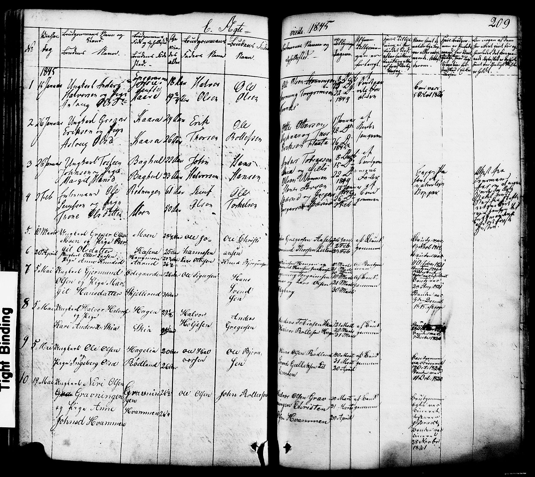 Heddal kirkebøker, AV/SAKO-A-268/F/Fa/L0006: Ministerialbok nr. I 6, 1837-1854, s. 209