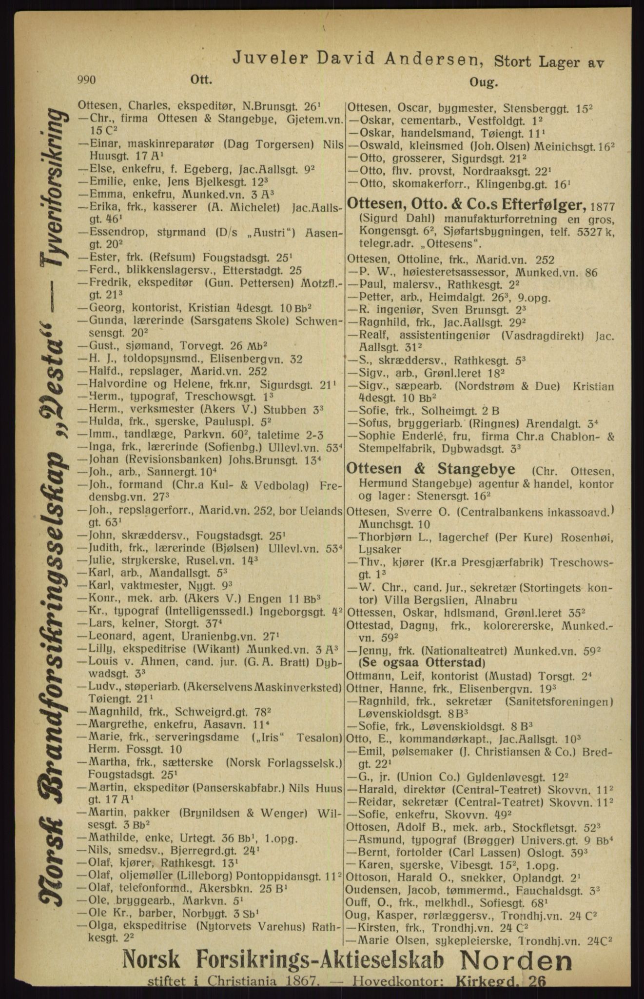 Kristiania/Oslo adressebok, PUBL/-, 1916, s. 990