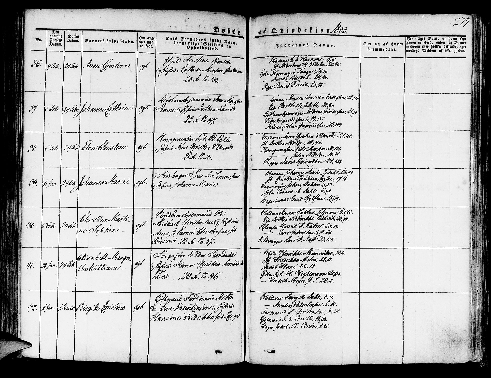 Korskirken sokneprestembete, AV/SAB-A-76101/H/Haa/L0014: Ministerialbok nr. A 14, 1823-1835, s. 277