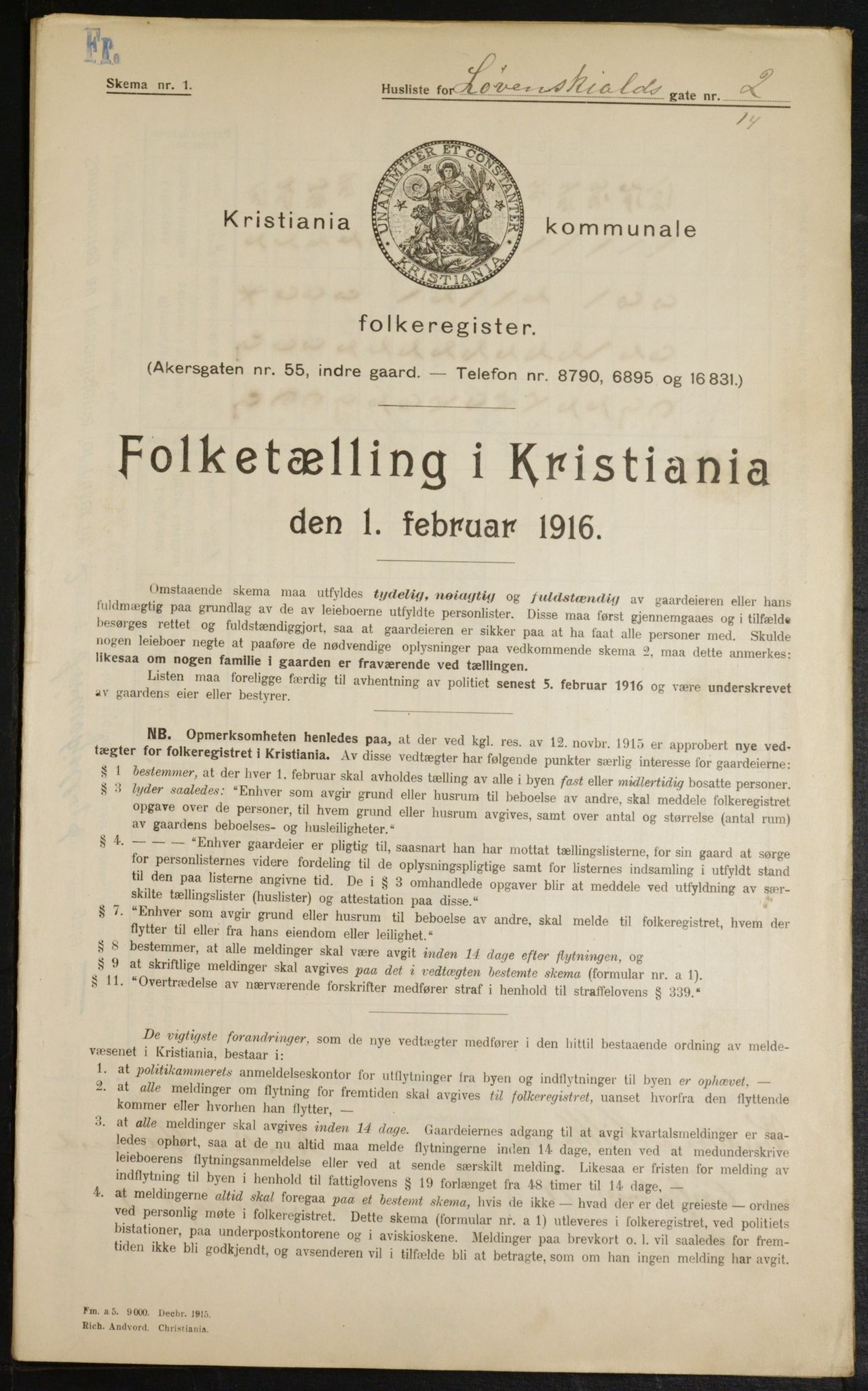 OBA, Kommunal folketelling 1.2.1916 for Kristiania, 1916, s. 60103