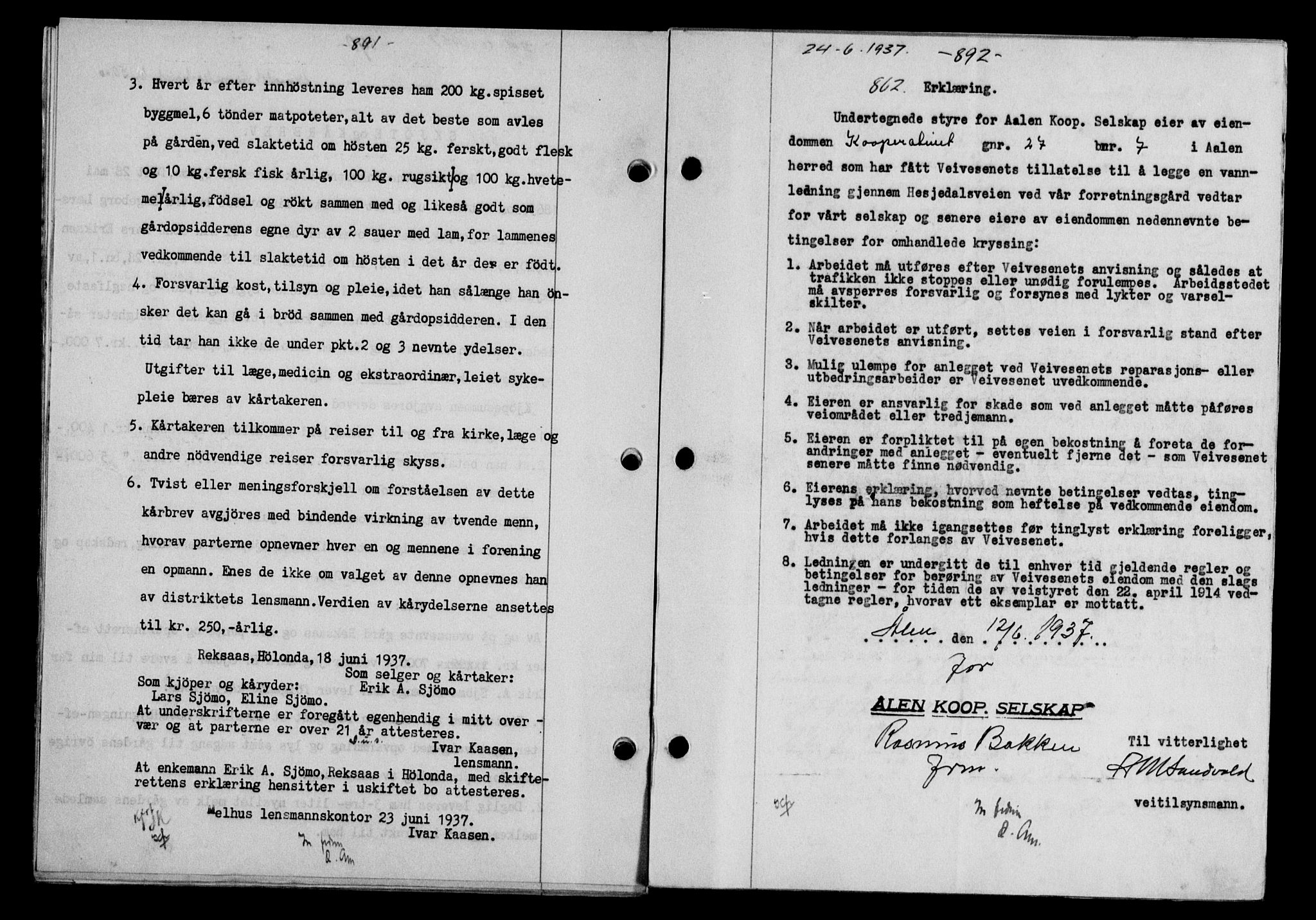 Gauldal sorenskriveri, SAT/A-0014/1/2/2C/L0047: Pantebok nr. 50-51, 1937-1937, Dagboknr: 862/1937