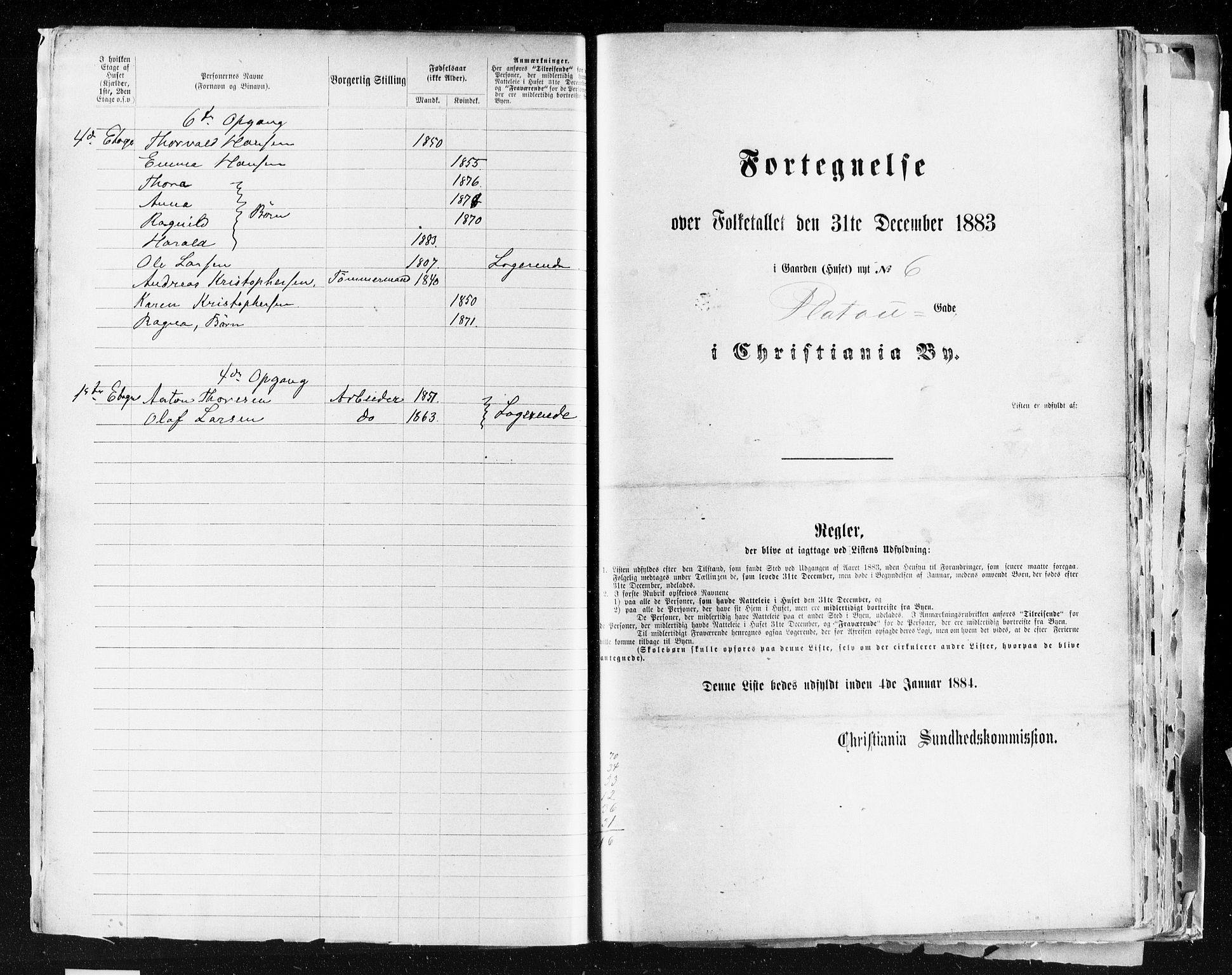 OBA, Kommunal folketelling 31.12.1883 for Kristiania kjøpstad, 1883, s. 3386