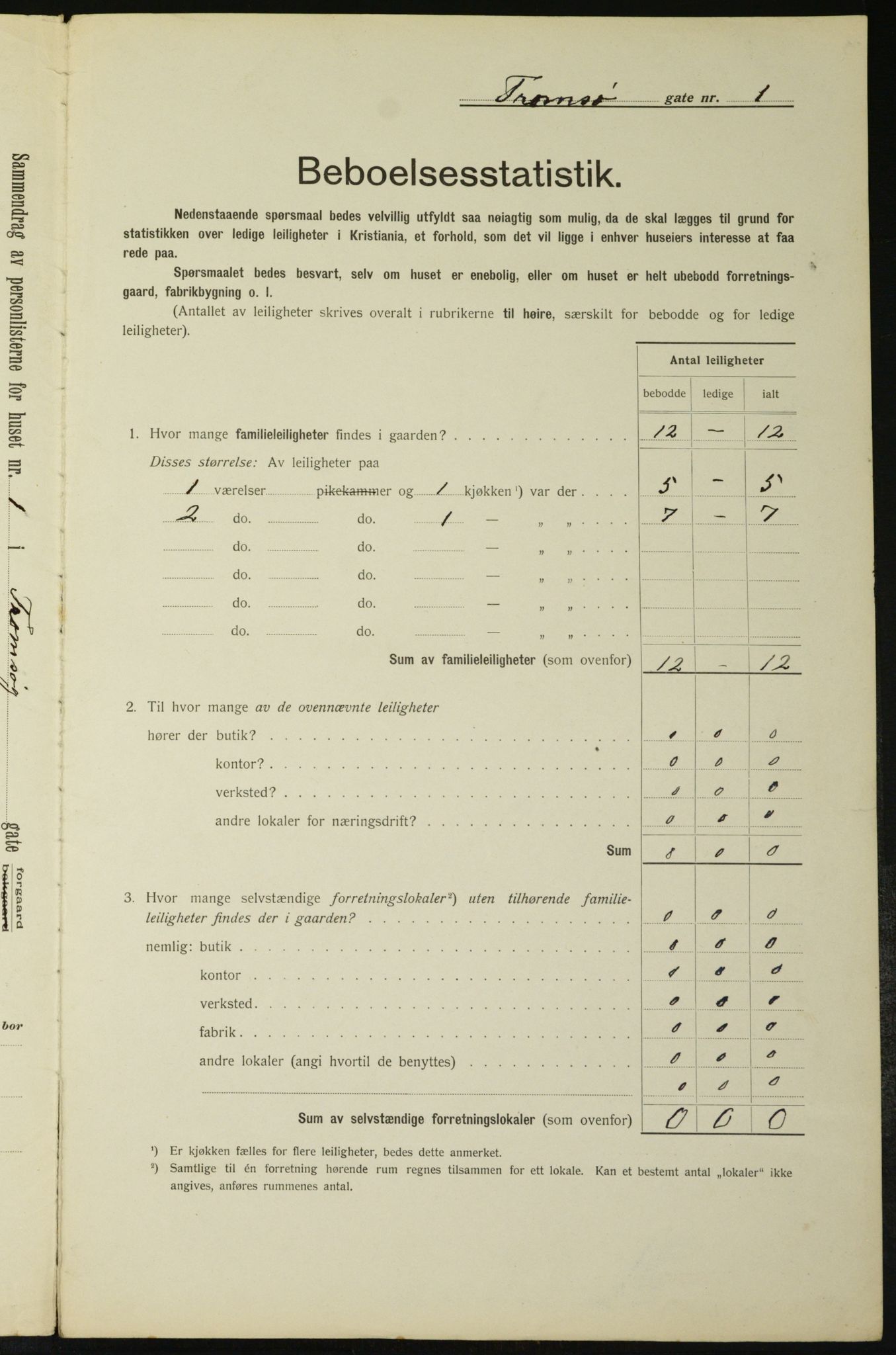 OBA, Kommunal folketelling 1.2.1912 for Kristiania, 1912, s. 115613