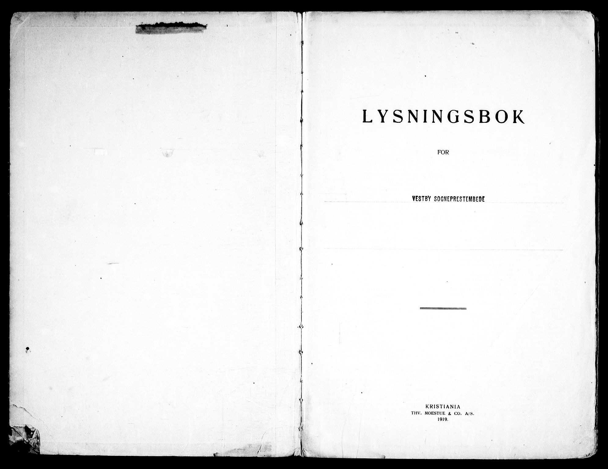 Vestby prestekontor Kirkebøker, AV/SAO-A-10893/H/Ha/L0001: Lysningsprotokoll nr. 1, 1918-1969