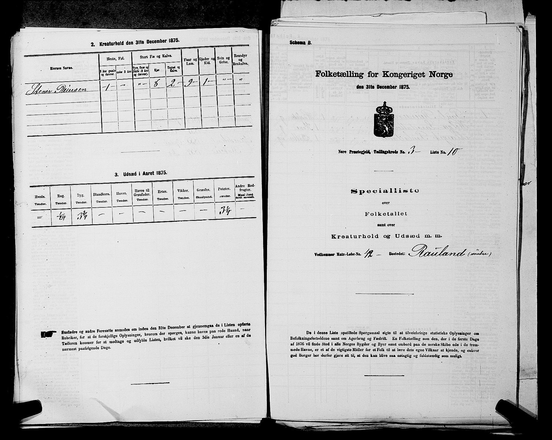 SAKO, Folketelling 1875 for 0633P Nore prestegjeld, 1875, s. 431