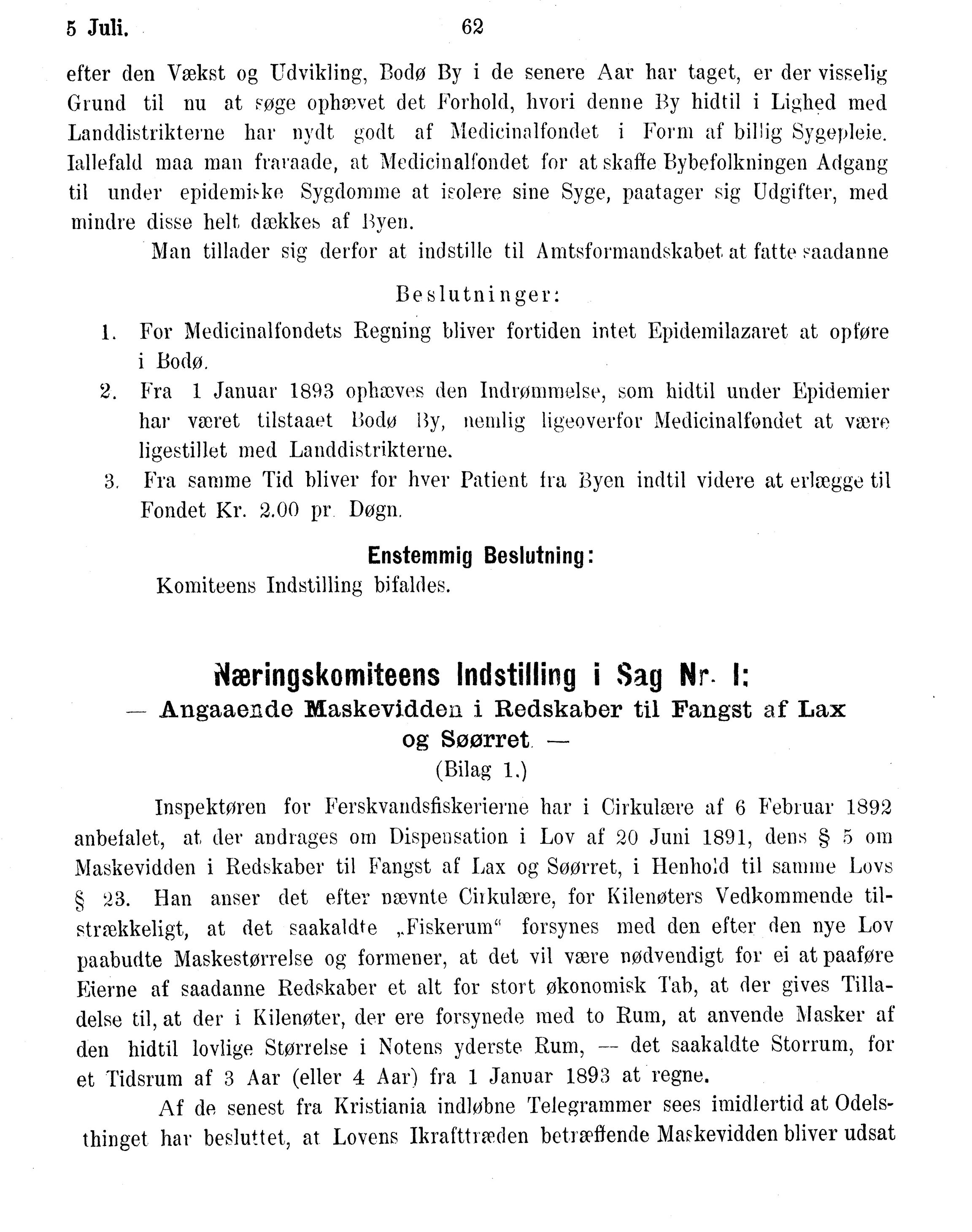 Nordland Fylkeskommune. Fylkestinget, AIN/NFK-17/176/A/Ac/L0016: Fylkestingsforhandlinger 1891-1893, 1891-1893