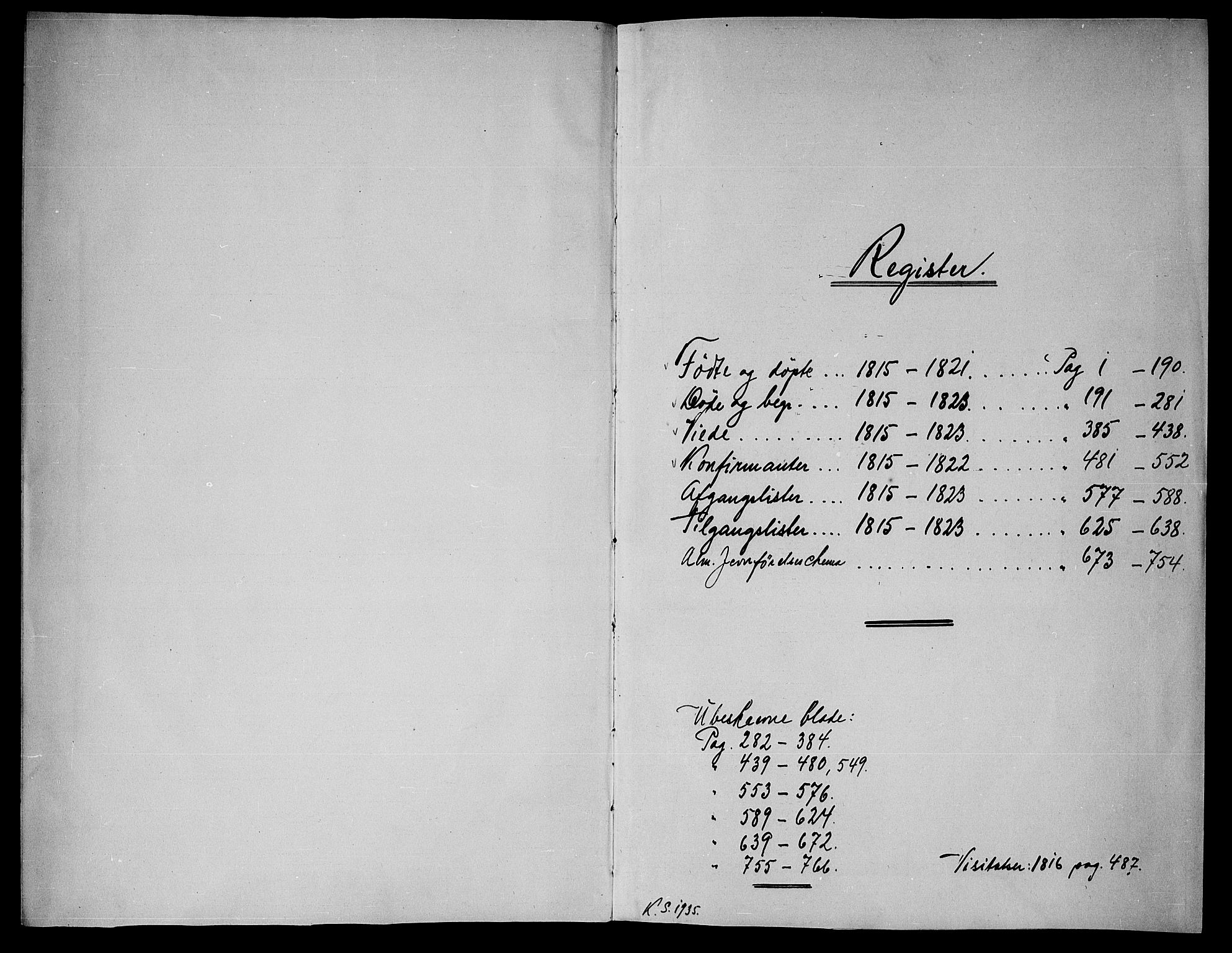 Tune prestekontor Kirkebøker, SAO/A-2007/F/Fa/L0005: Ministerialbok nr. 5, 1815-1823