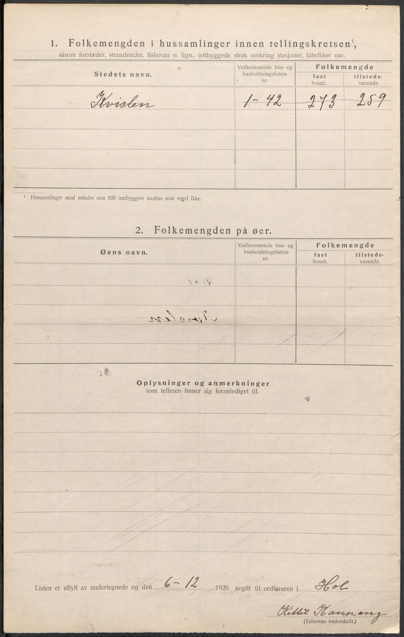 SAKO, Folketelling 1920 for 0620 Hol herred, 1920, s. 29