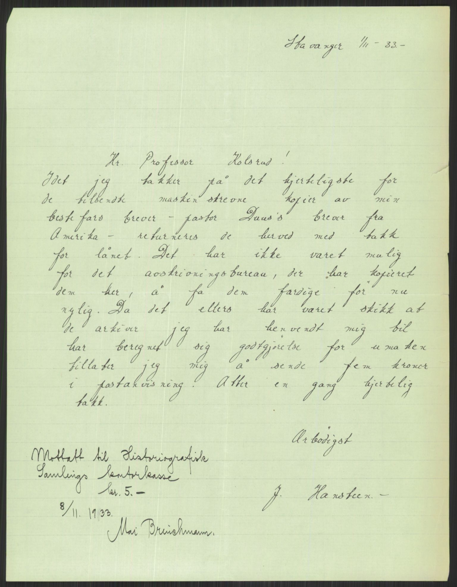 Samlinger til kildeutgivelse, Amerikabrevene, AV/RA-EA-4057/F/L0022: Innlån fra Vestfold. Innlån fra Telemark: Bratås - Duus, 1838-1914, s. 161