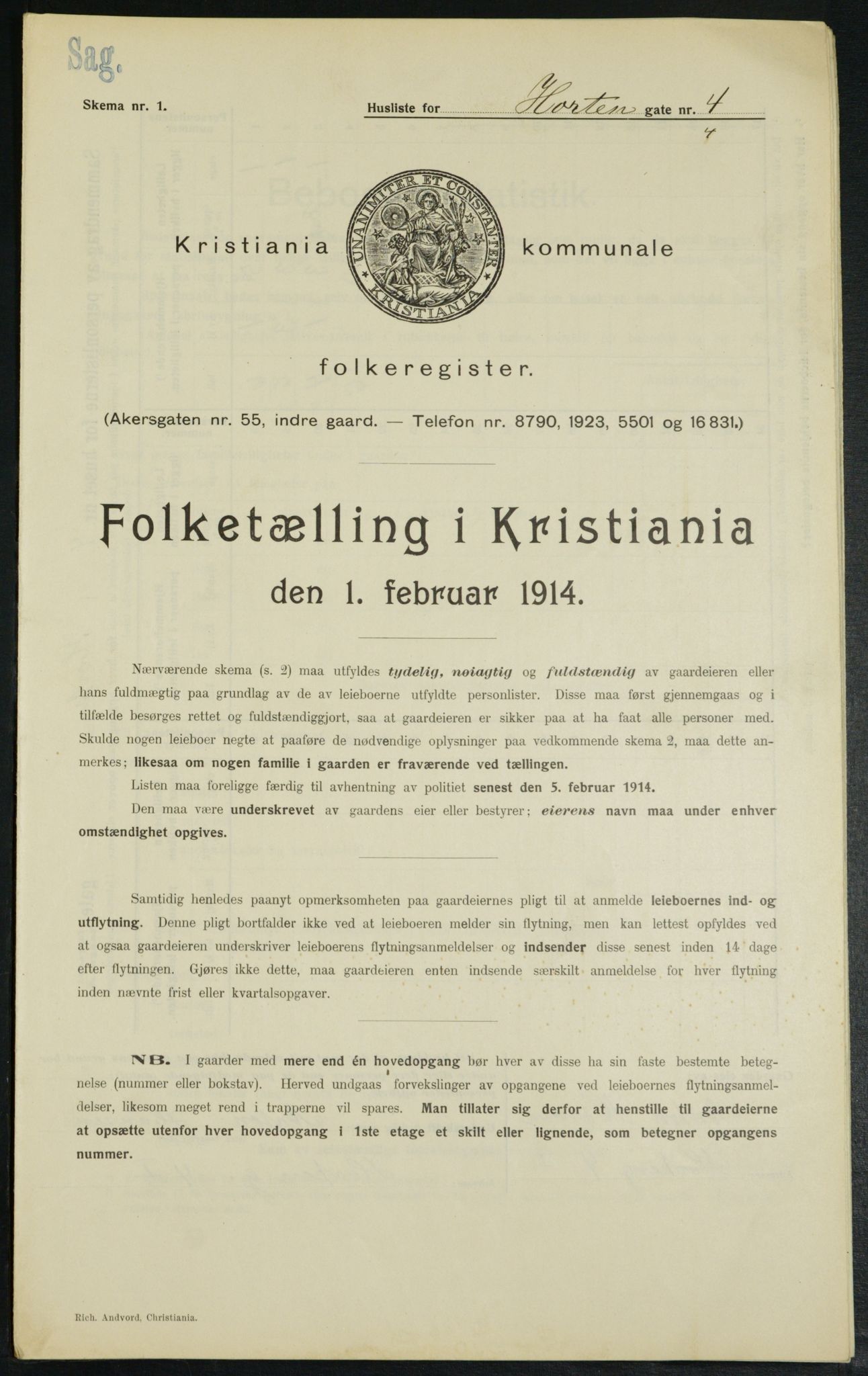 OBA, Kommunal folketelling 1.2.1914 for Kristiania, 1914, s. 41467