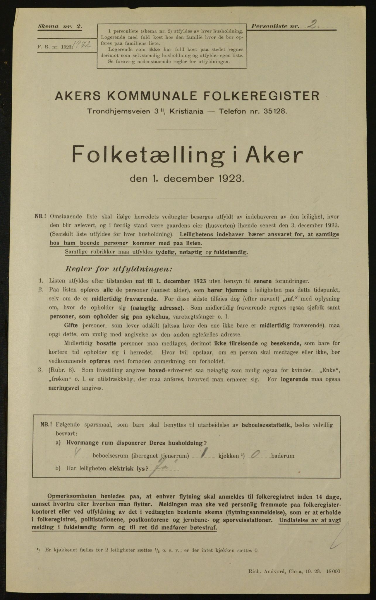 , Kommunal folketelling 1.12.1923 for Aker, 1923, s. 35042