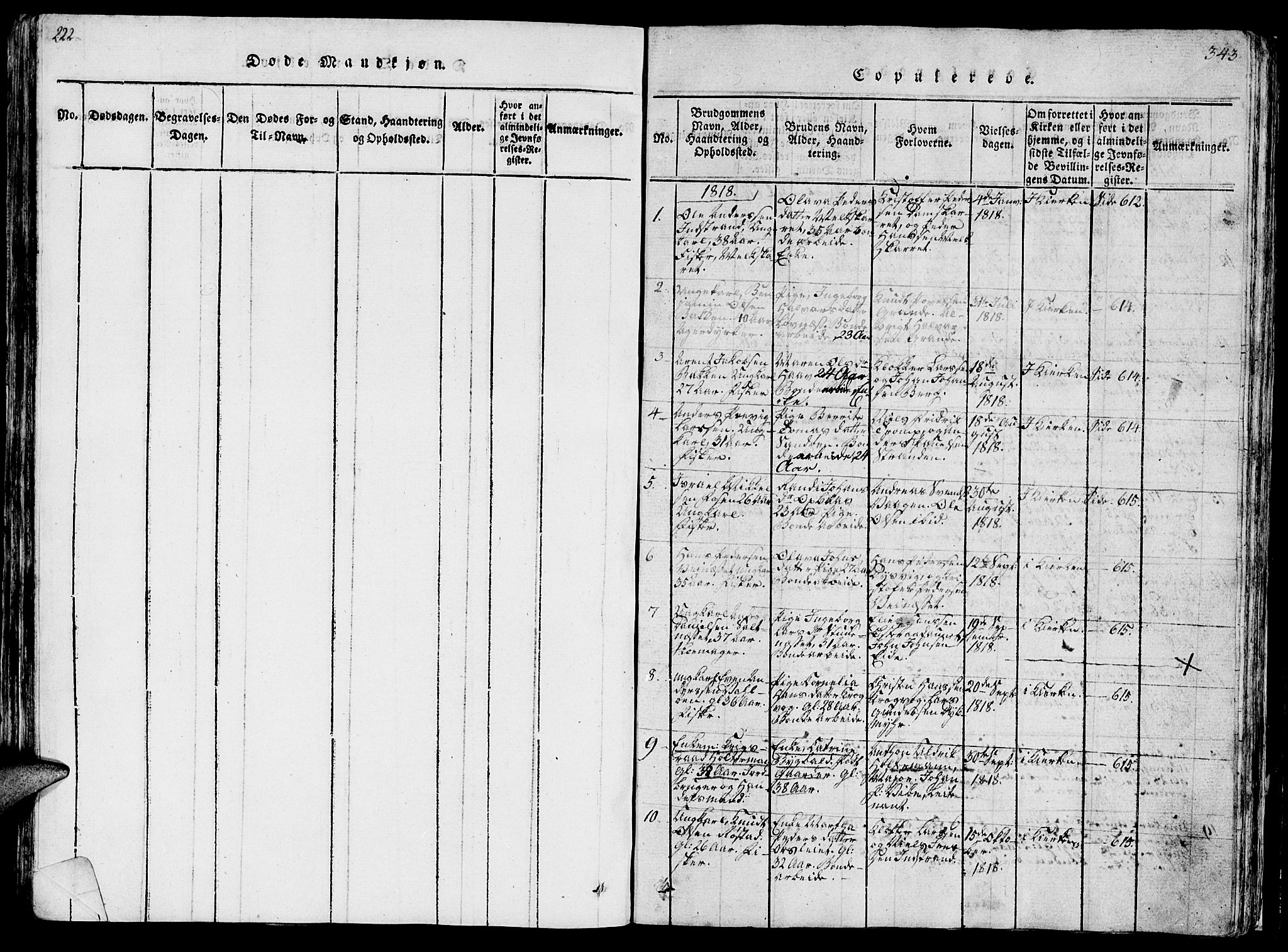 Ministerialprotokoller, klokkerbøker og fødselsregistre - Sør-Trøndelag, AV/SAT-A-1456/659/L0744: Klokkerbok nr. 659C01, 1818-1825, s. 342-343
