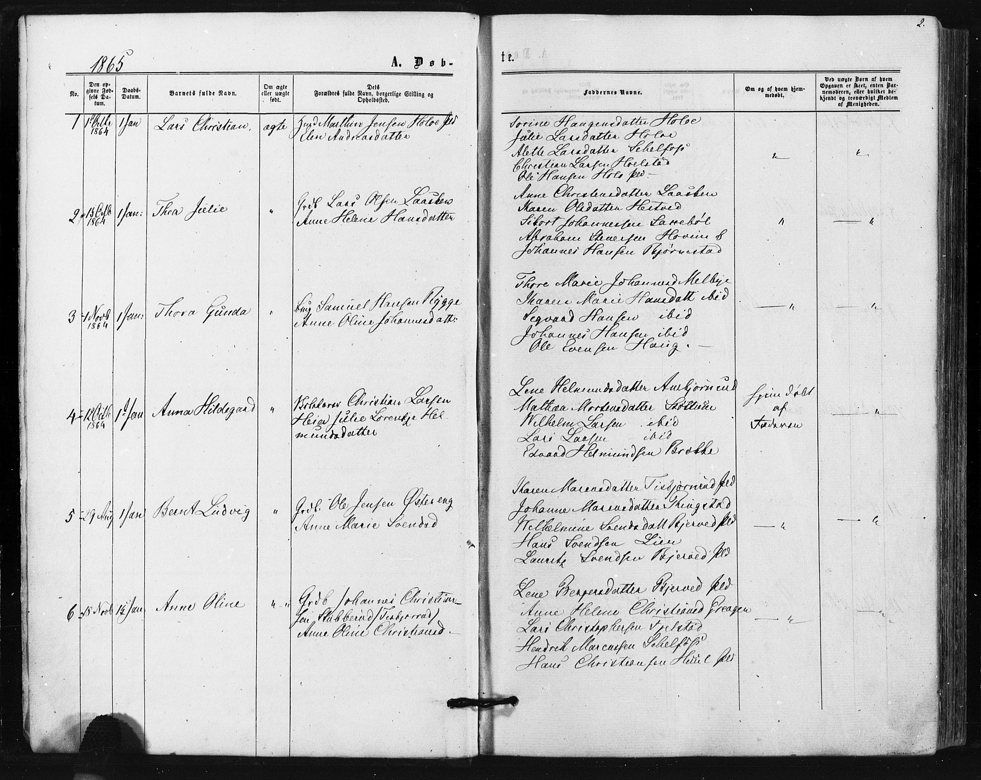 Hobøl prestekontor Kirkebøker, AV/SAO-A-2002/F/Fa/L0004: Ministerialbok nr. I 4, 1865-1877, s. 2