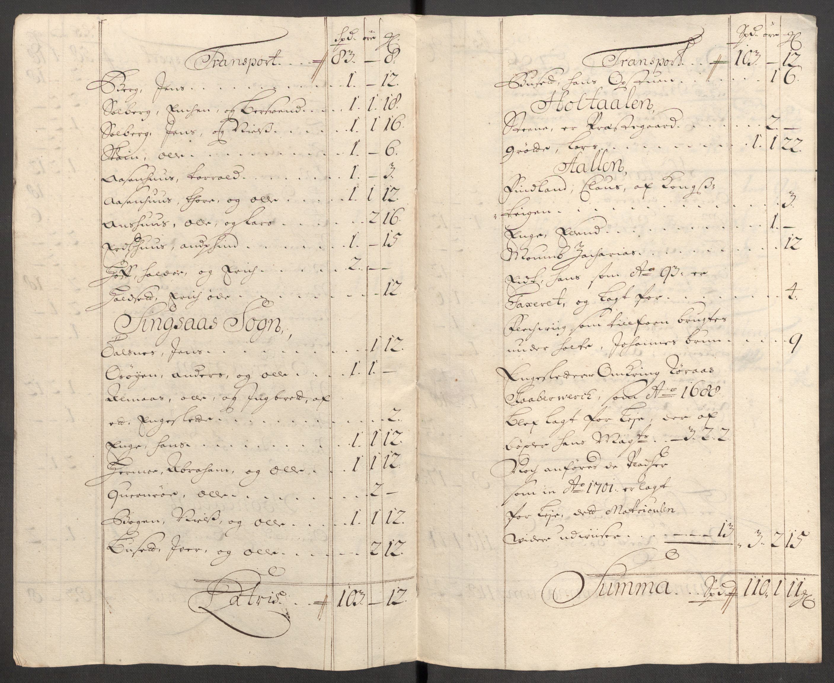 Rentekammeret inntil 1814, Reviderte regnskaper, Fogderegnskap, RA/EA-4092/R60/L3952: Fogderegnskap Orkdal og Gauldal, 1702, s. 308