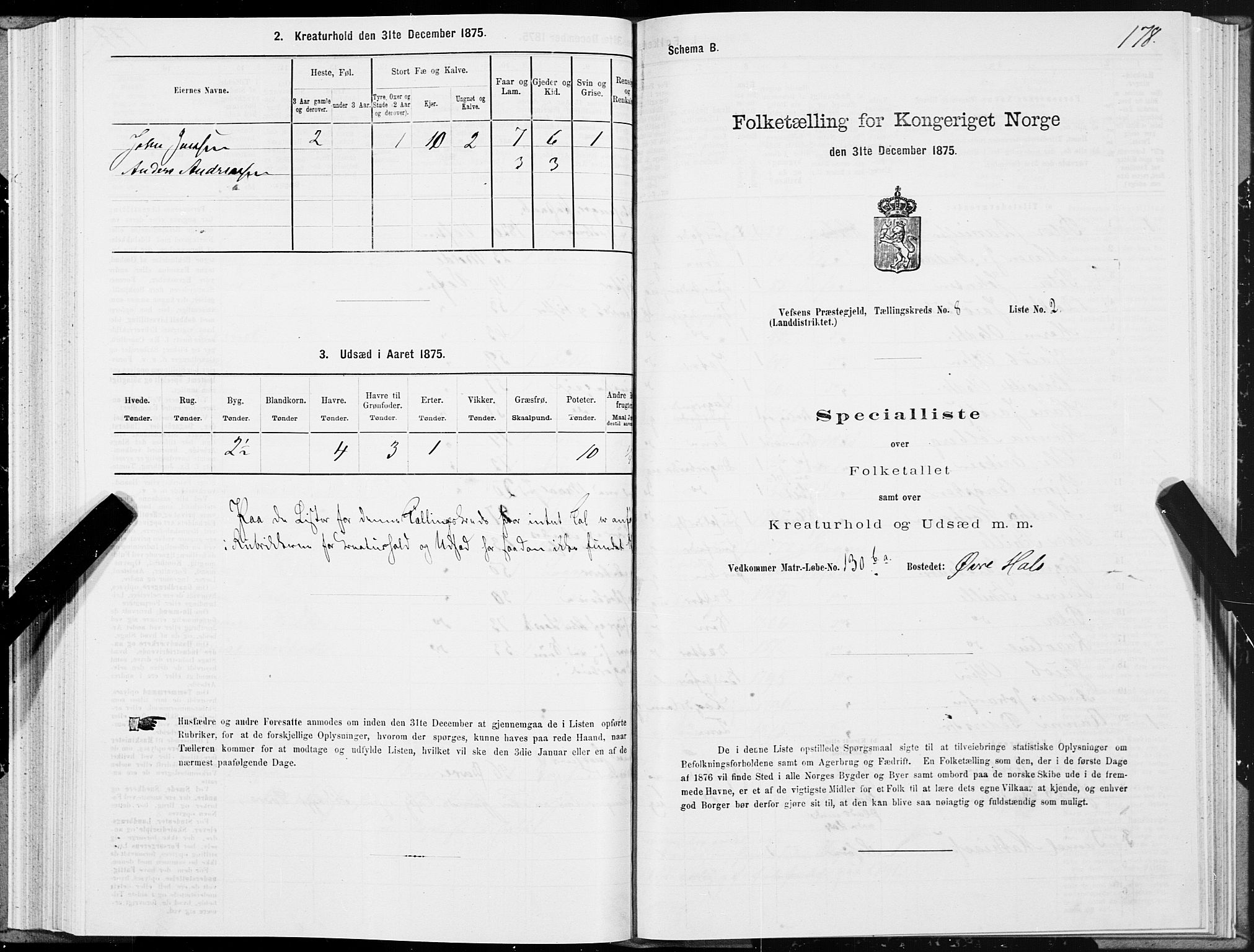 SAT, Folketelling 1875 for 1824L Vefsn prestegjeld, Vefsn sokn, 1875, s. 2178