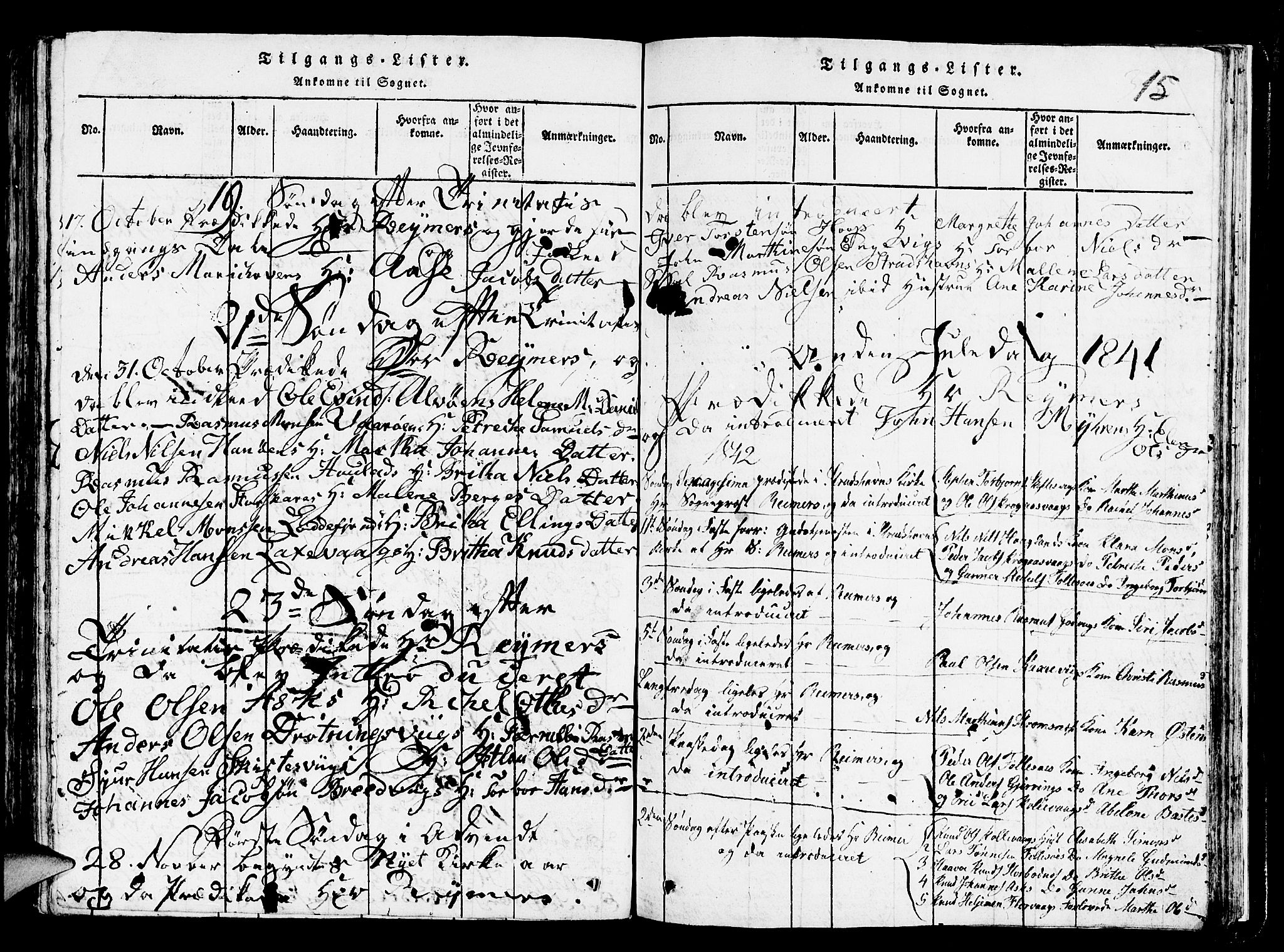 Askøy Sokneprestembete, AV/SAB-A-74101/H/Ha/Hab/Haba/L0002: Klokkerbok nr. A 2, 1815-1846, s. 315