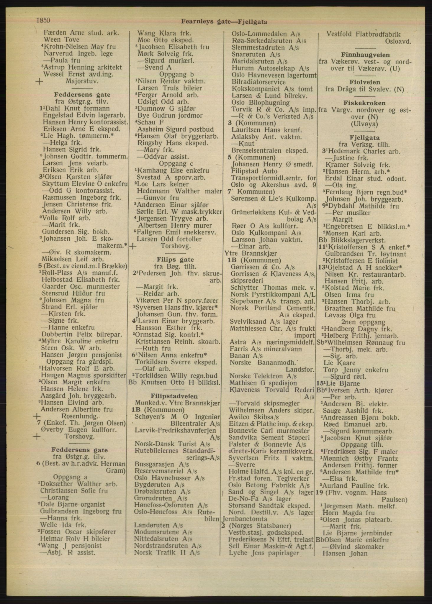 Kristiania/Oslo adressebok, PUBL/-, 1950, s. 1850