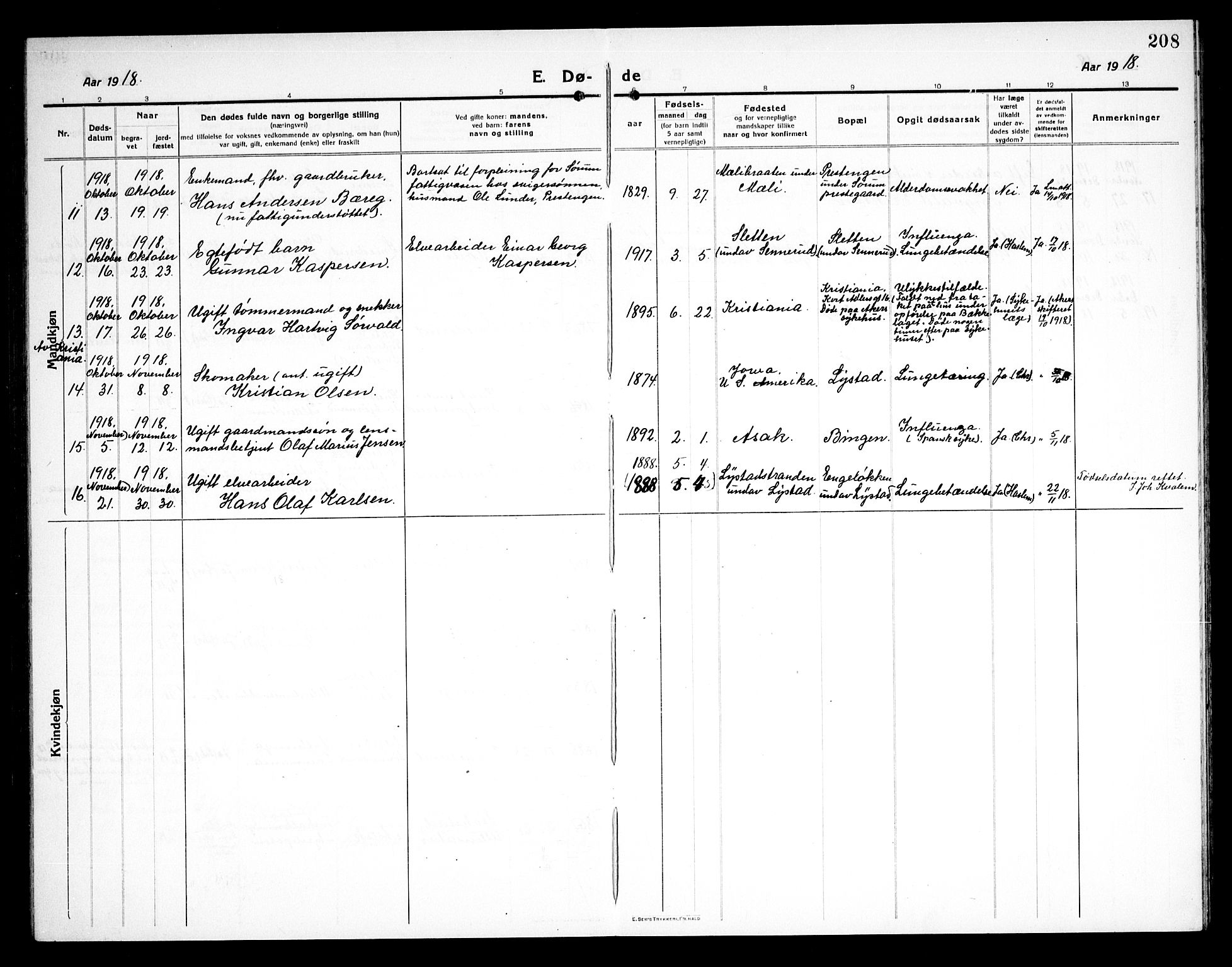 Sørum prestekontor Kirkebøker, AV/SAO-A-10303/G/Ga/L0008: Klokkerbok nr. I 8, 1917-1934, s. 208