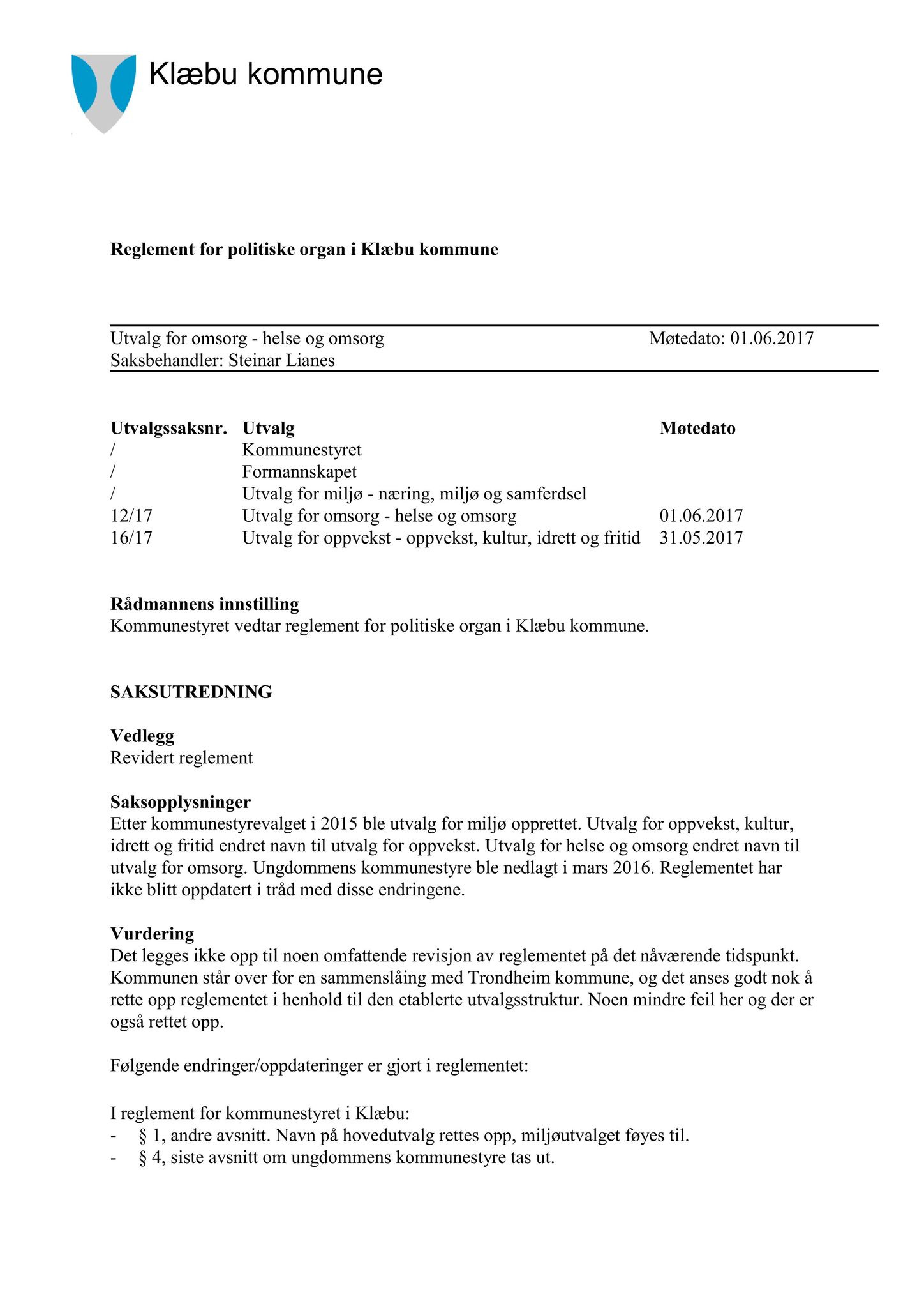 Klæbu Kommune, TRKO/KK/05-UOm/L008: Utvalg for omsorg - Møtedokumenter, 2017, s. 129