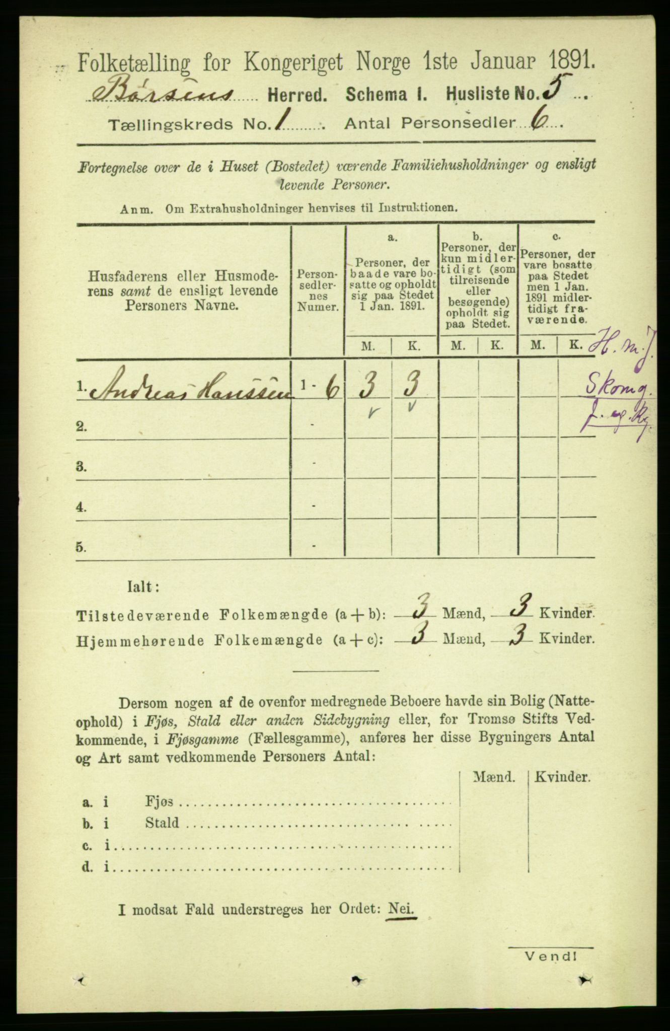 RA, Folketelling 1891 for 1658 Børsa herred, 1891, s. 23