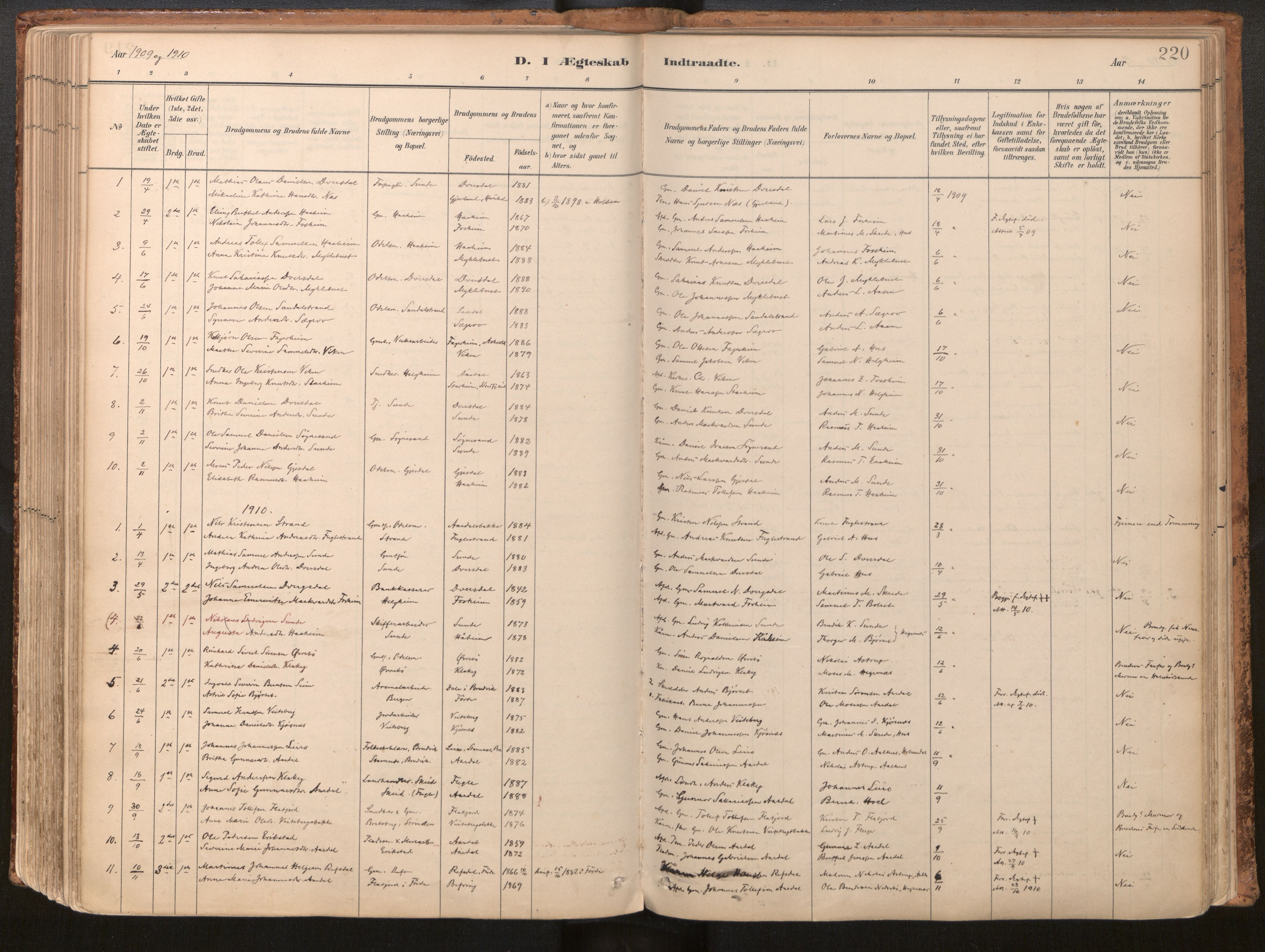 Jølster sokneprestembete, AV/SAB-A-80701/H/Haa/Haac/L0001: Ministerialbok nr. C 1, 1882-1928, s. 220