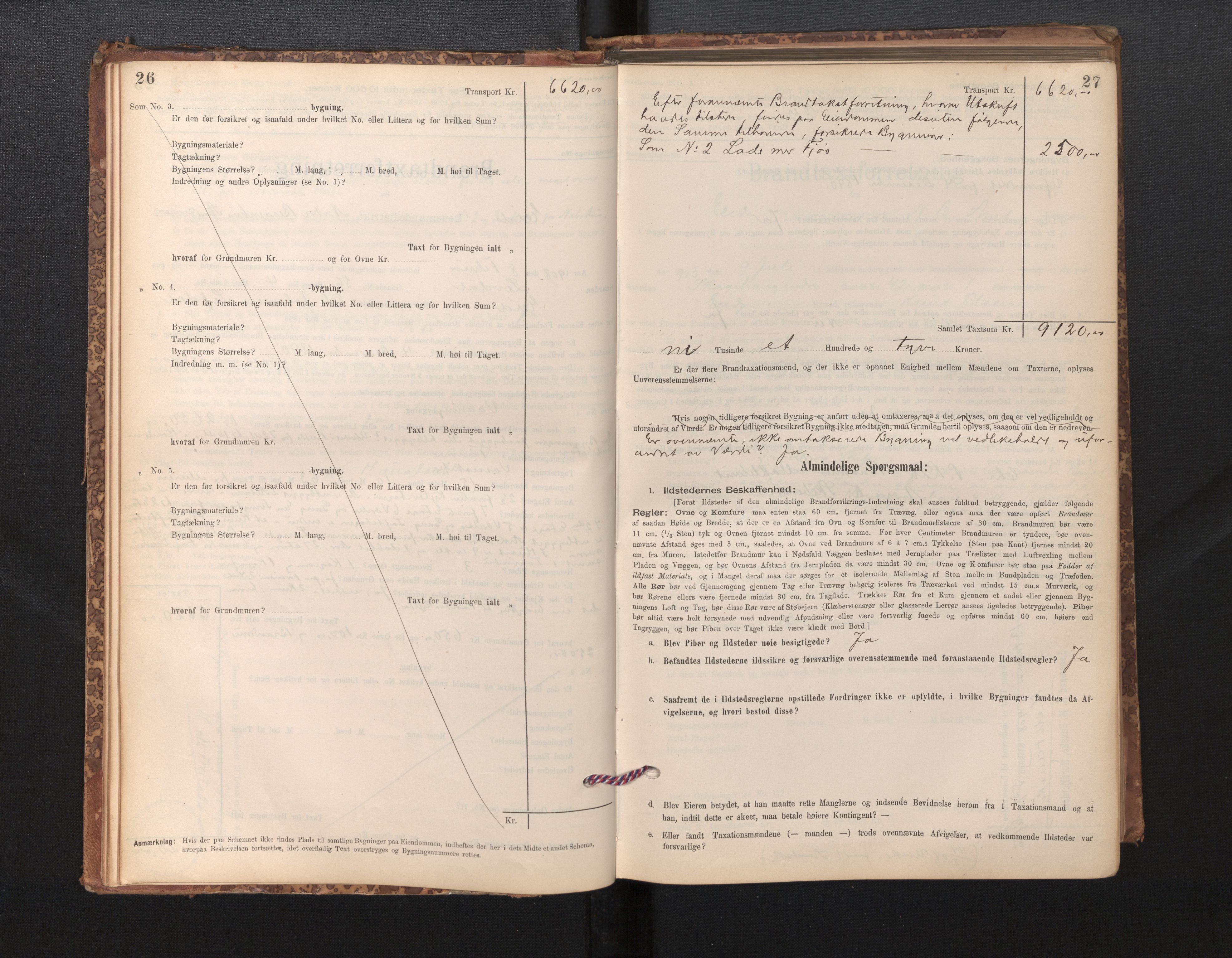Lensmannen i Eid, SAB/A-27001/0012/L0007: Branntakstprotokoll, skjematakst, 1896-1929, s. 26-27