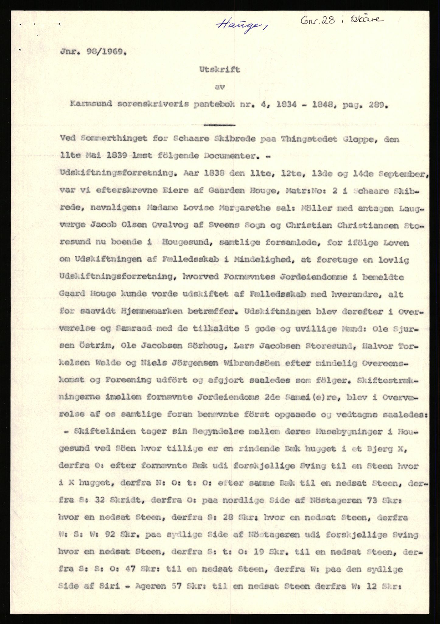 Statsarkivet i Stavanger, AV/SAST-A-101971/03/Y/Yj/L0031: Avskrifter sortert etter gårdsnavn: Harveland - Hauge nedre, 1750-1930, s. 640